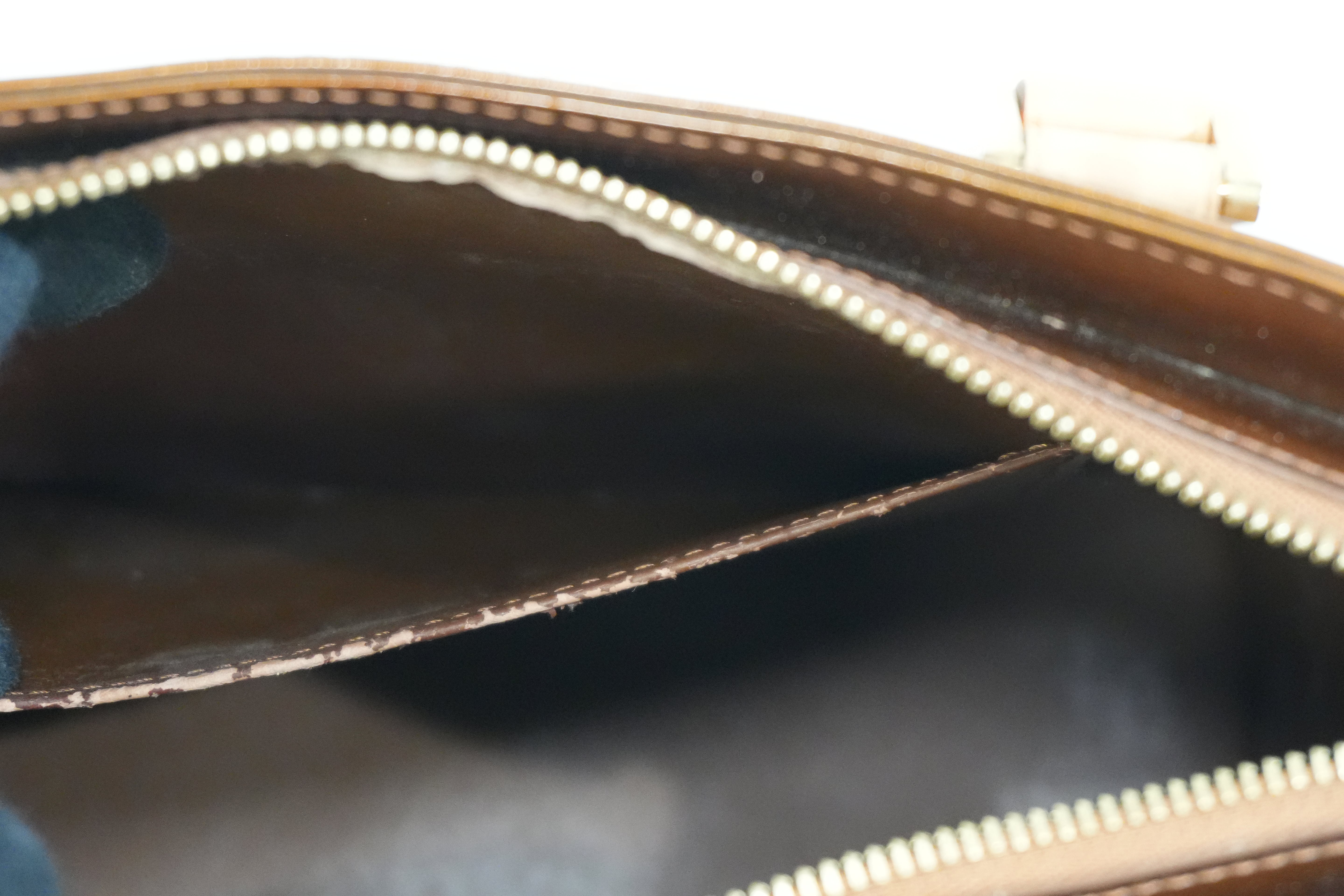 Pre-owned Louis Vuitton Vernis Houston Handbag Bronze