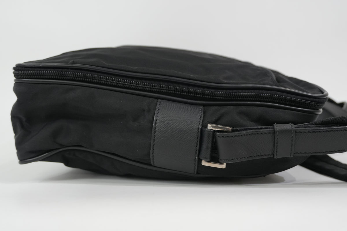 Pre-Owned Prada Nylon Two-Way Suitcase Black