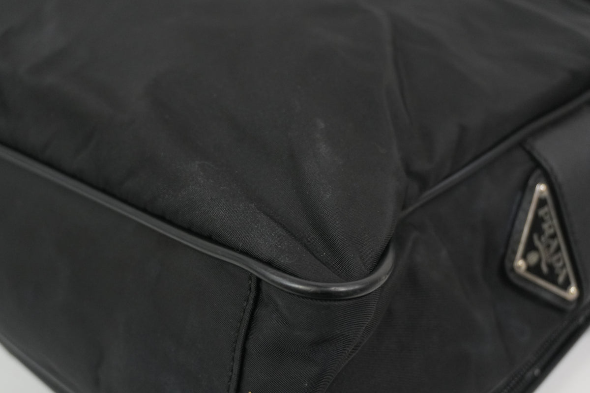 Pre-Owned Prada Nylon Two-Way Suitcase Black