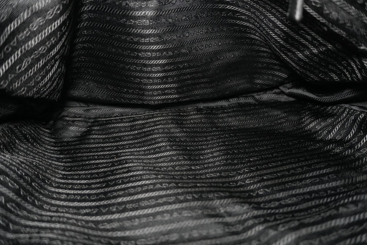 Pre-Owned Prada Nylon Two-Way Suitcase Black