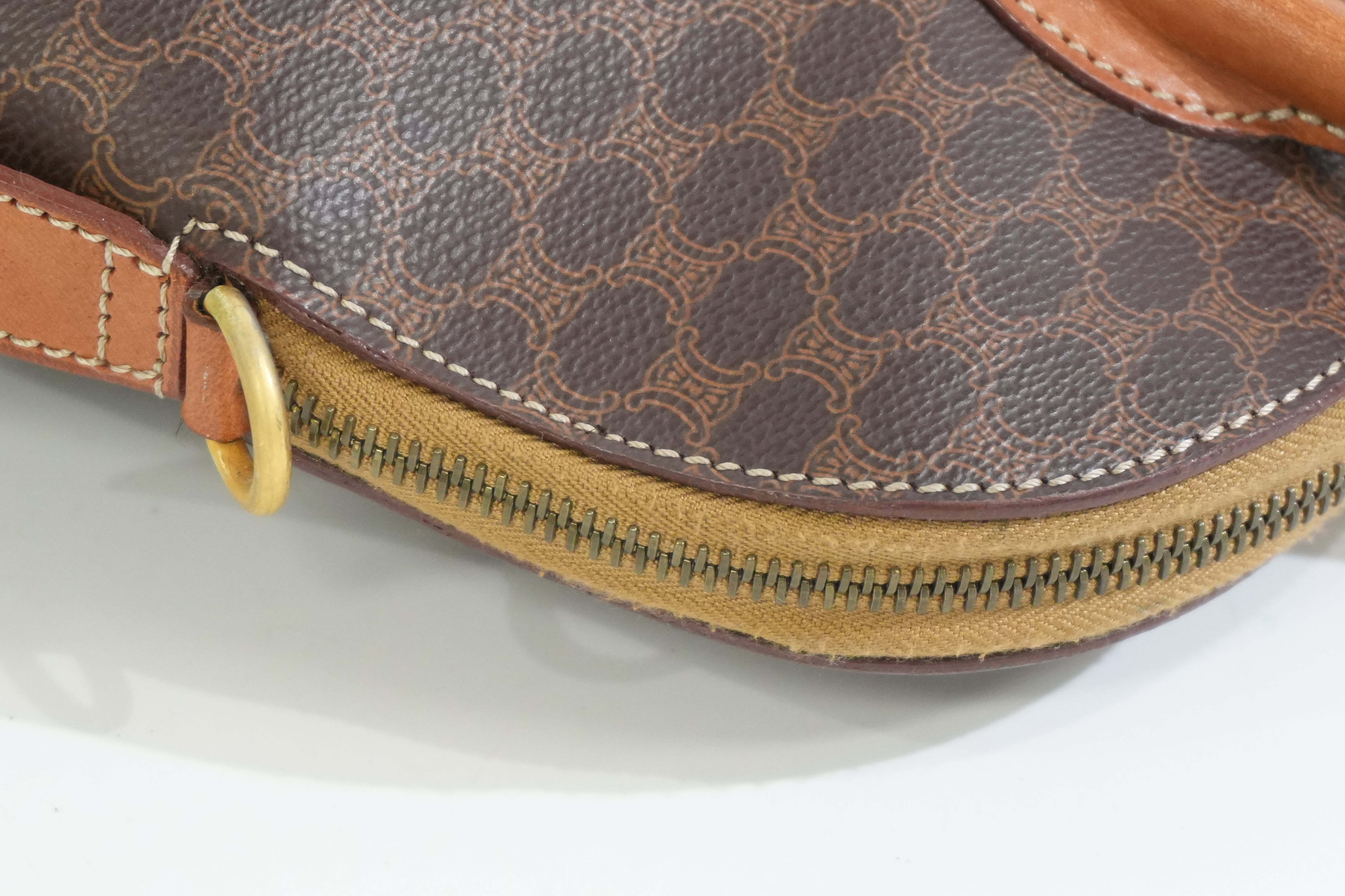 Pre-owned Celine Macadam Top handle Handbag Brown