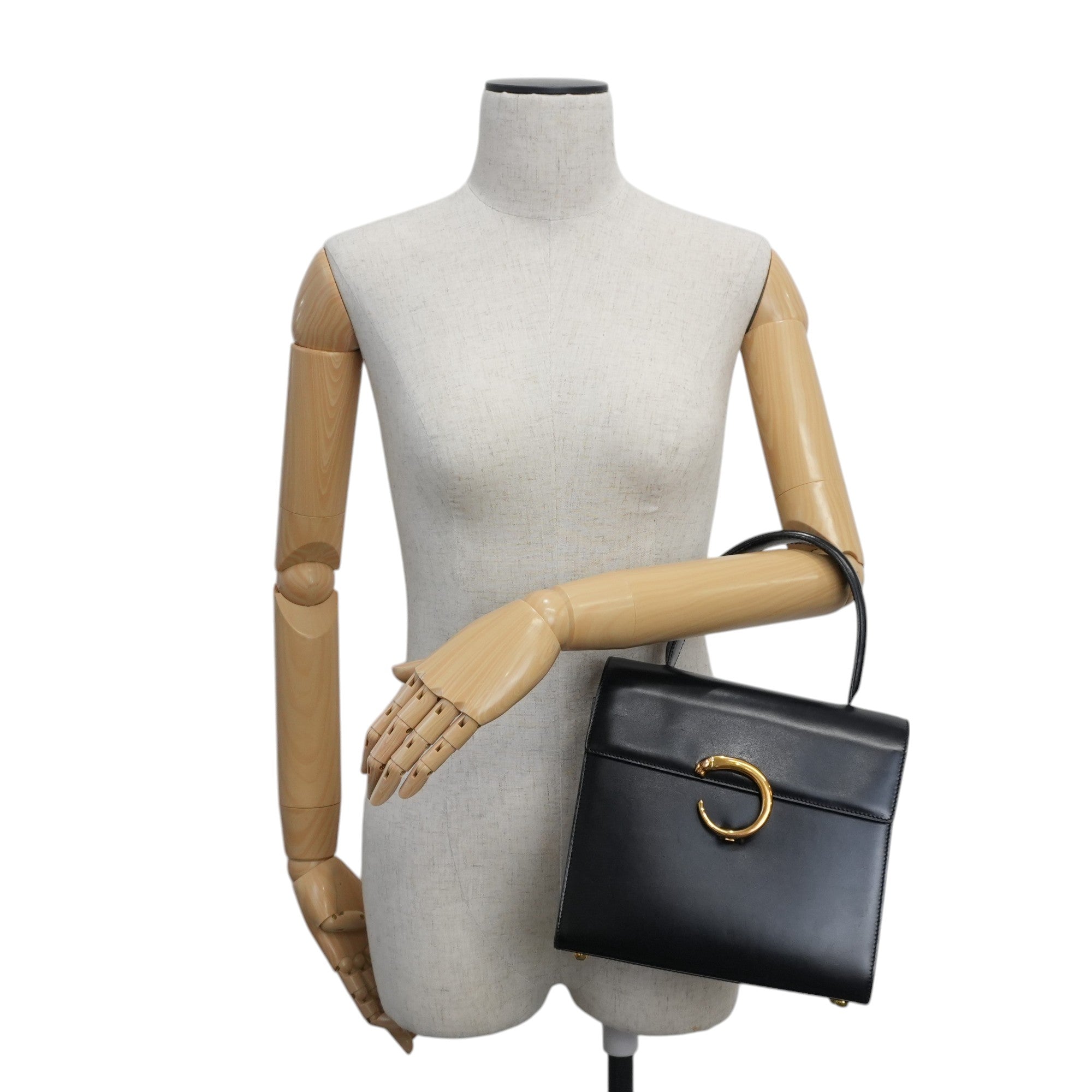 Cartier Panthere Handbag Black Used