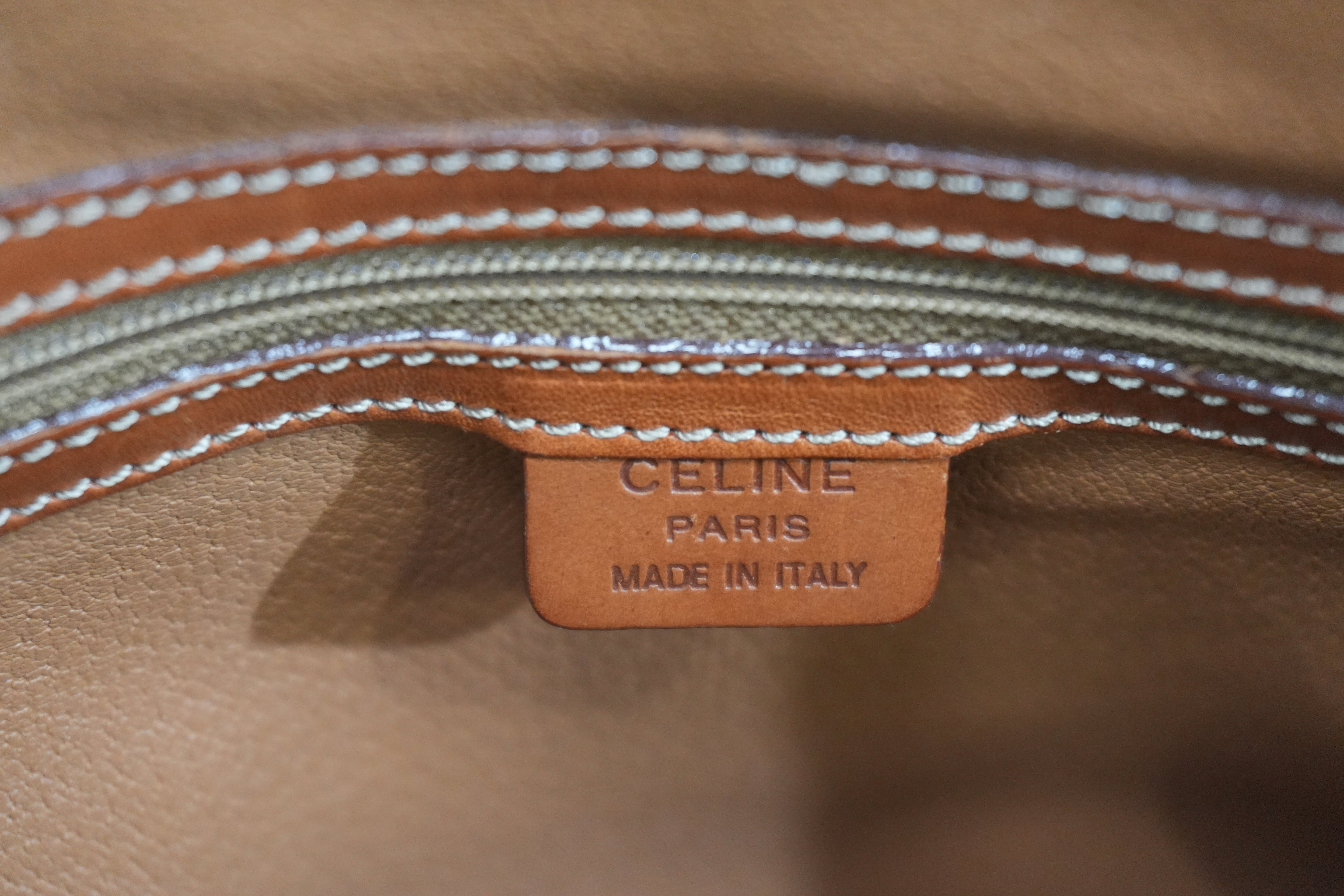 Pre-owned Celine Macadam Top handle Handbag Brown