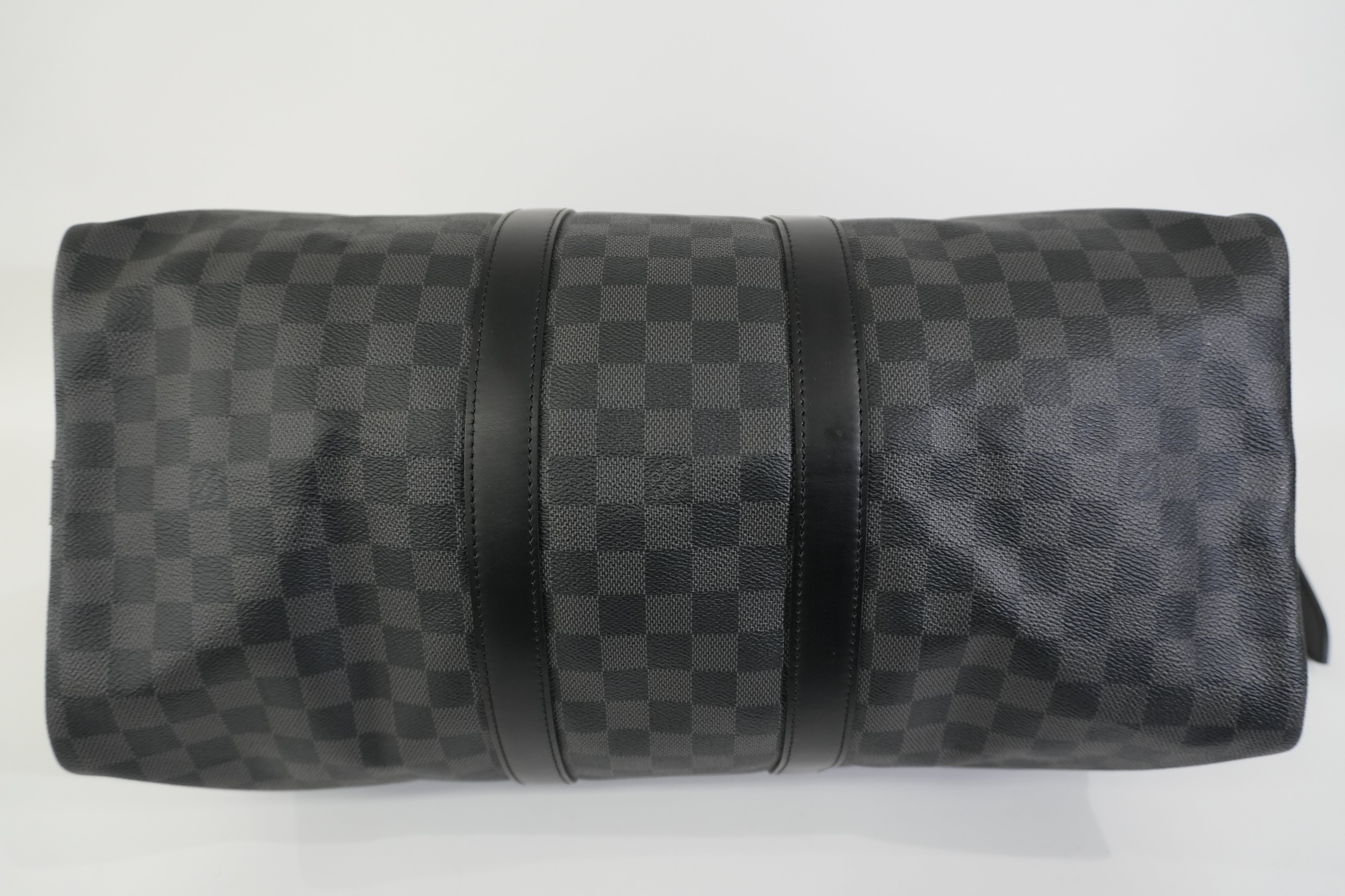 Pre-owned Louis Vuitton Damier Graphite Keepall Bandouliere 45 Travel Bag
