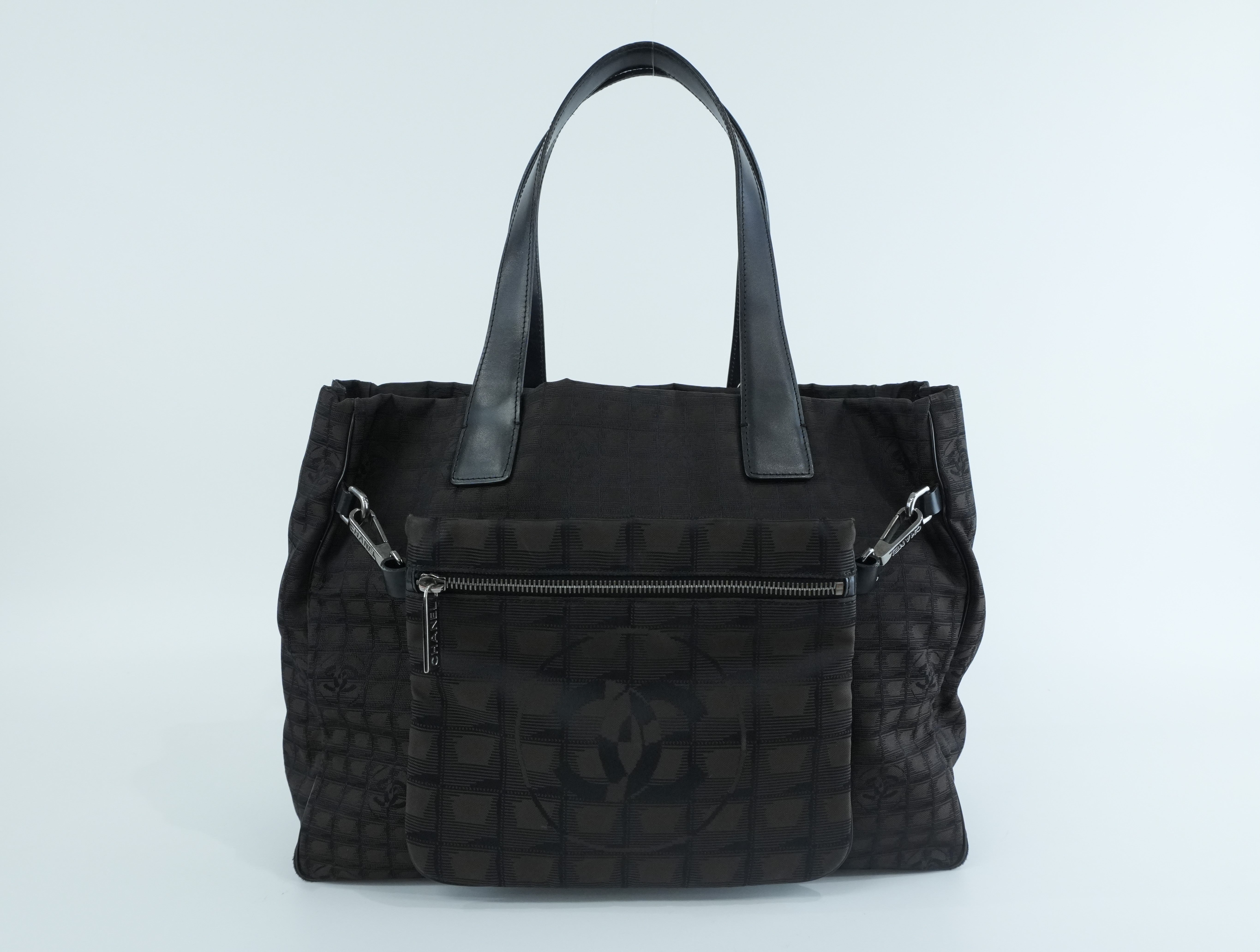Chanel New Travel Line Tote Bag Black Used