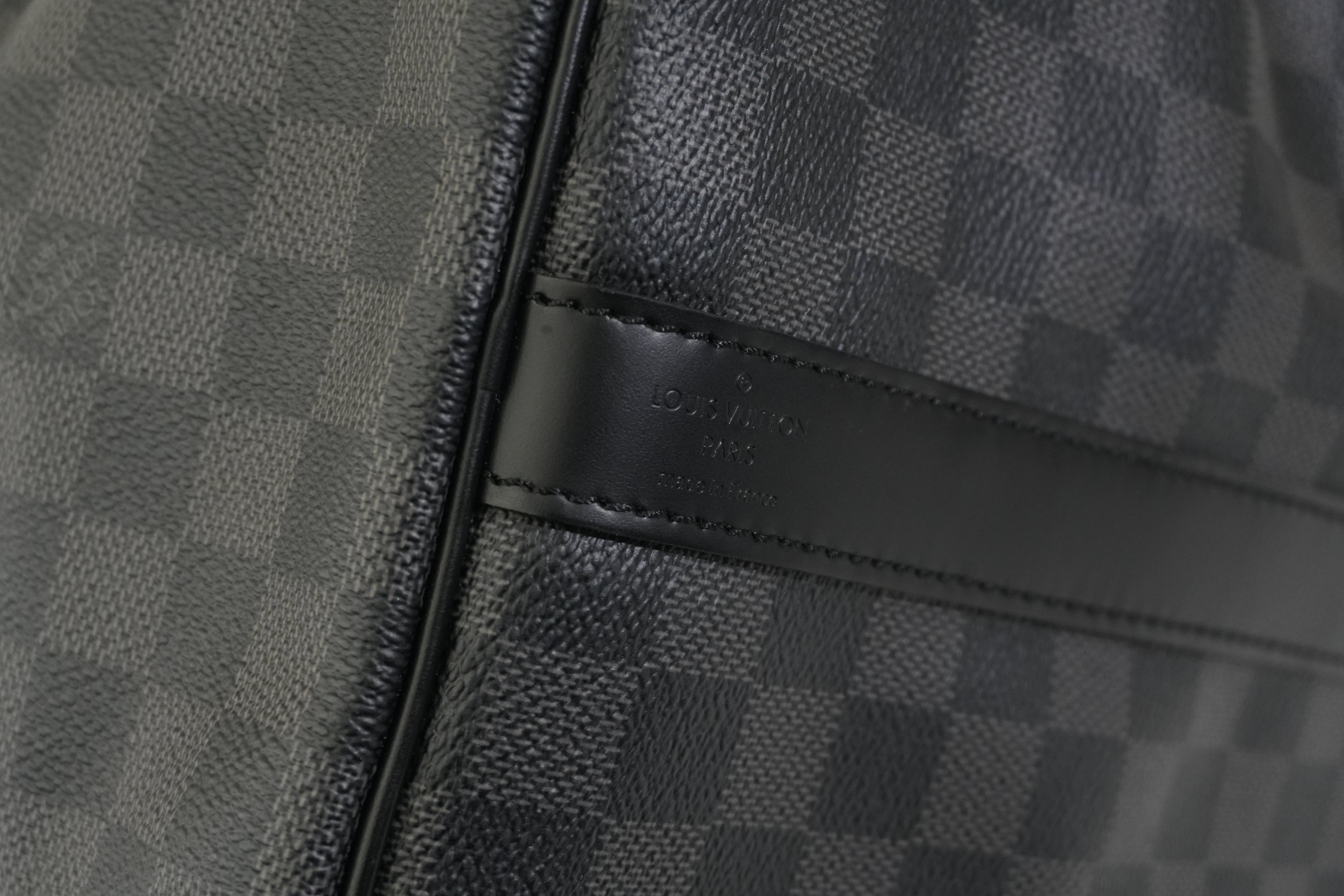 Pre-owned Louis Vuitton Damier Graphite Keepall Bandouliere 45 Travel Bag