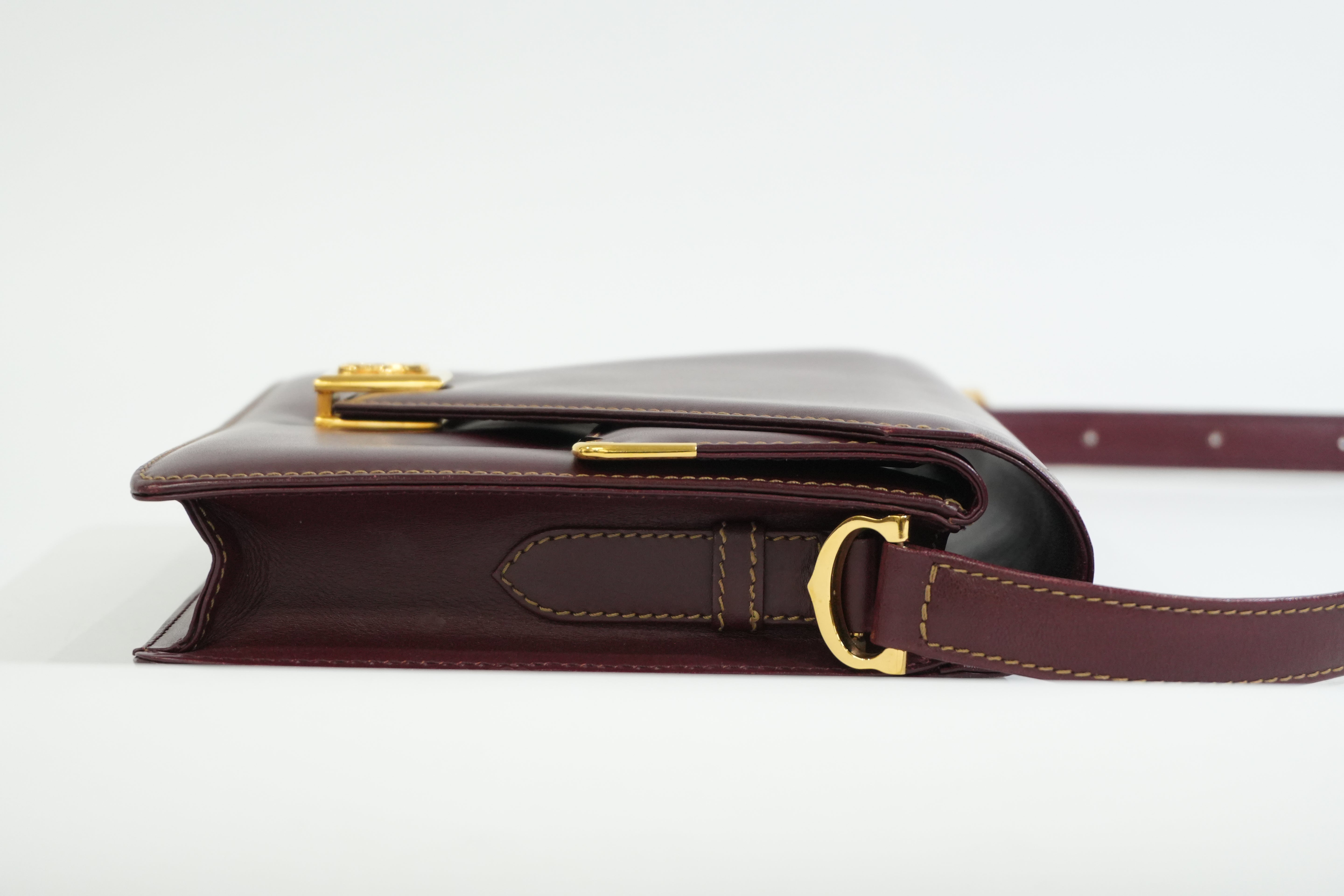 Pre-owned Cartier Crossbody Bag Burgundy