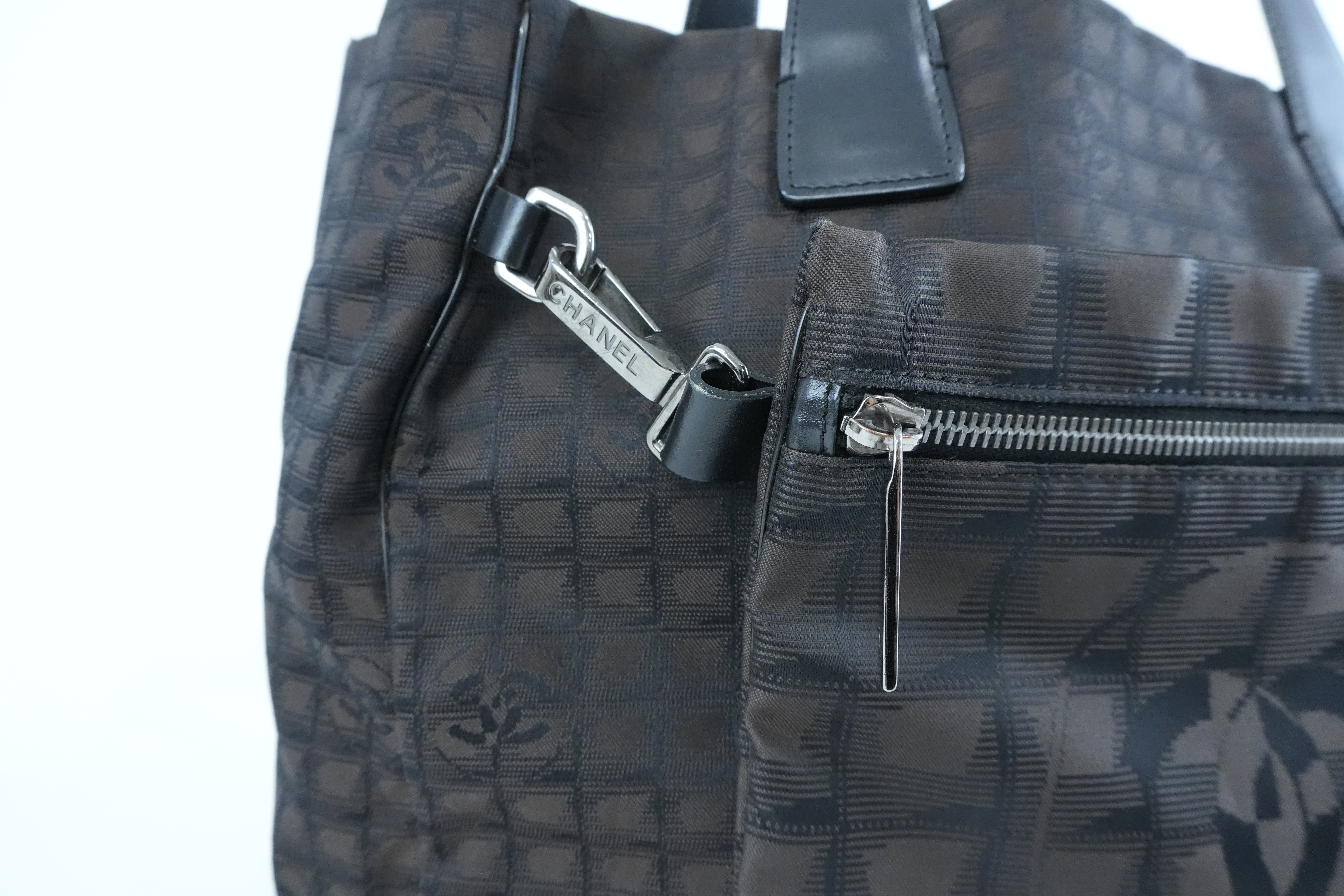 Chanel New Travel Line Tote Bag Black Used