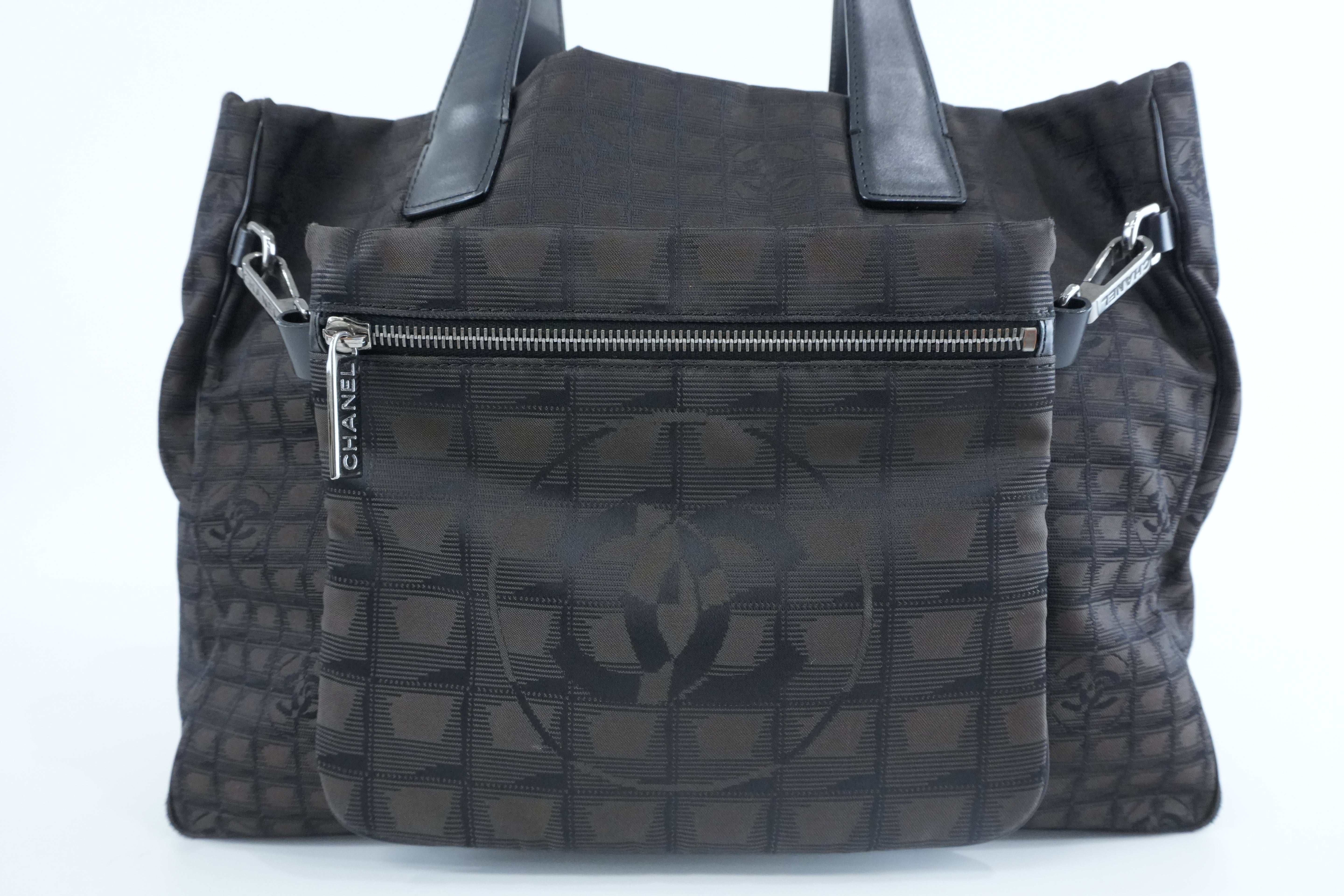 Chanel New Travel Line Tote Bag Black Used