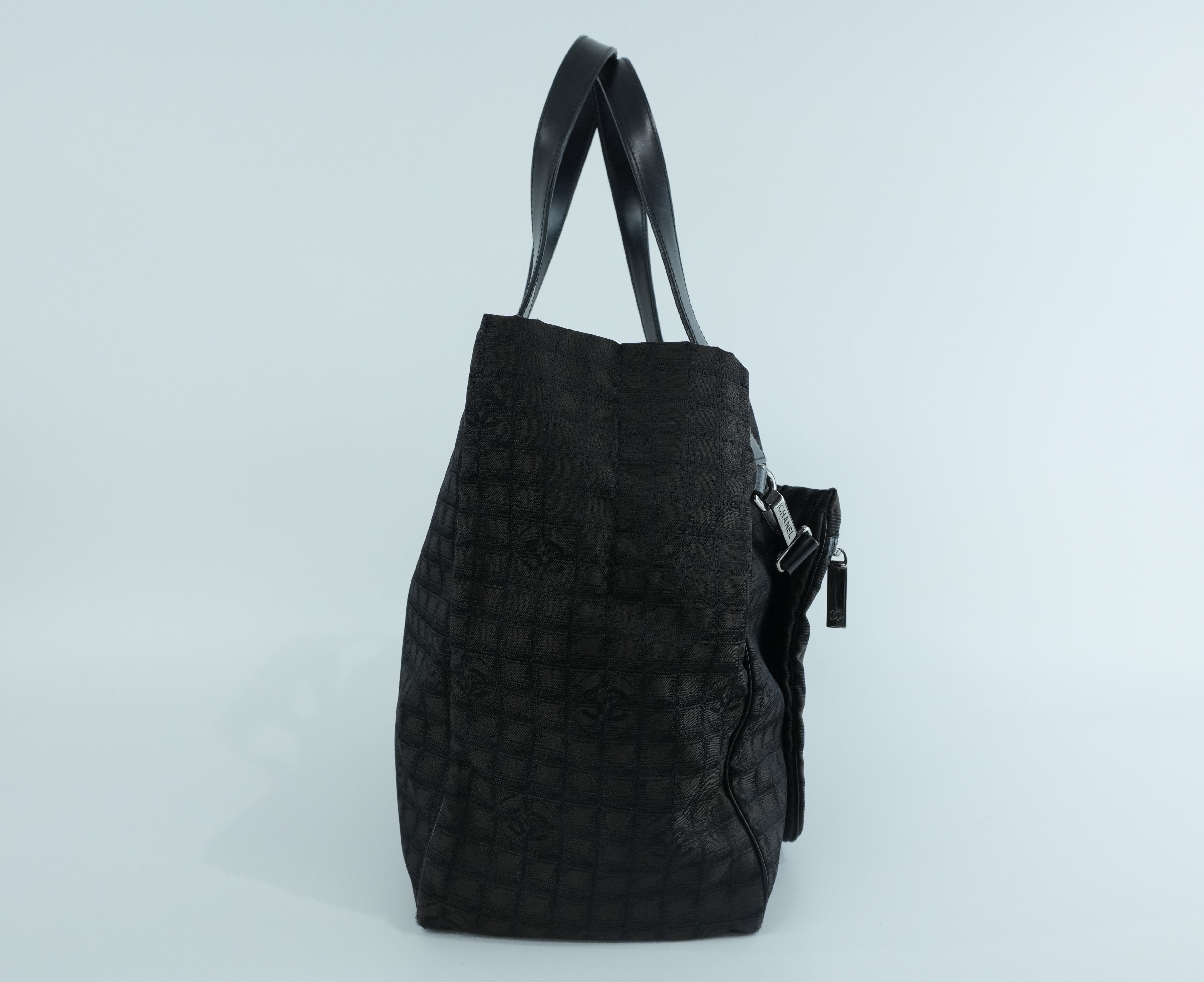 Chanel New Travel Line Tote Bag Black Used