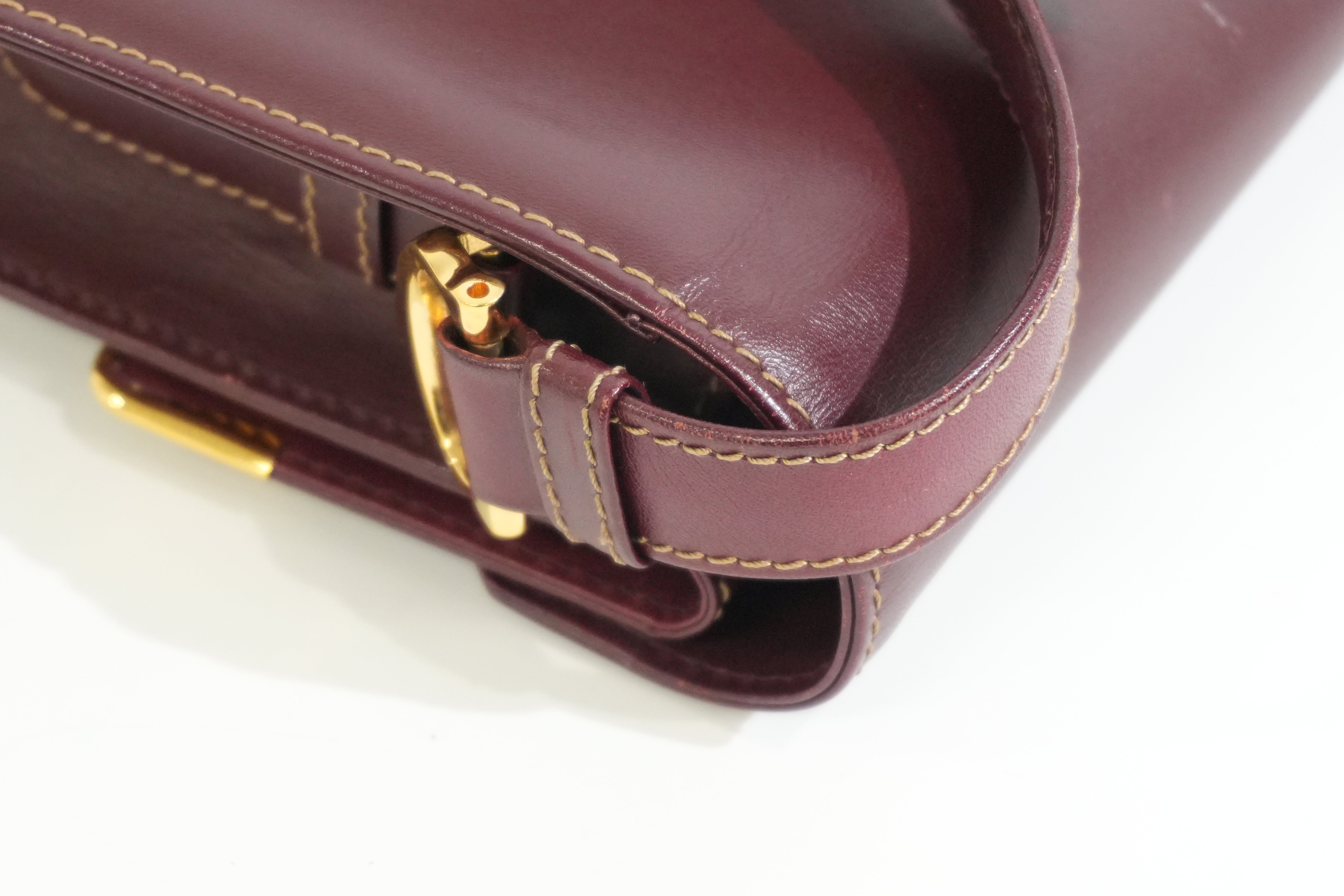 Pre-owned Cartier Crossbody Bag Burgundy