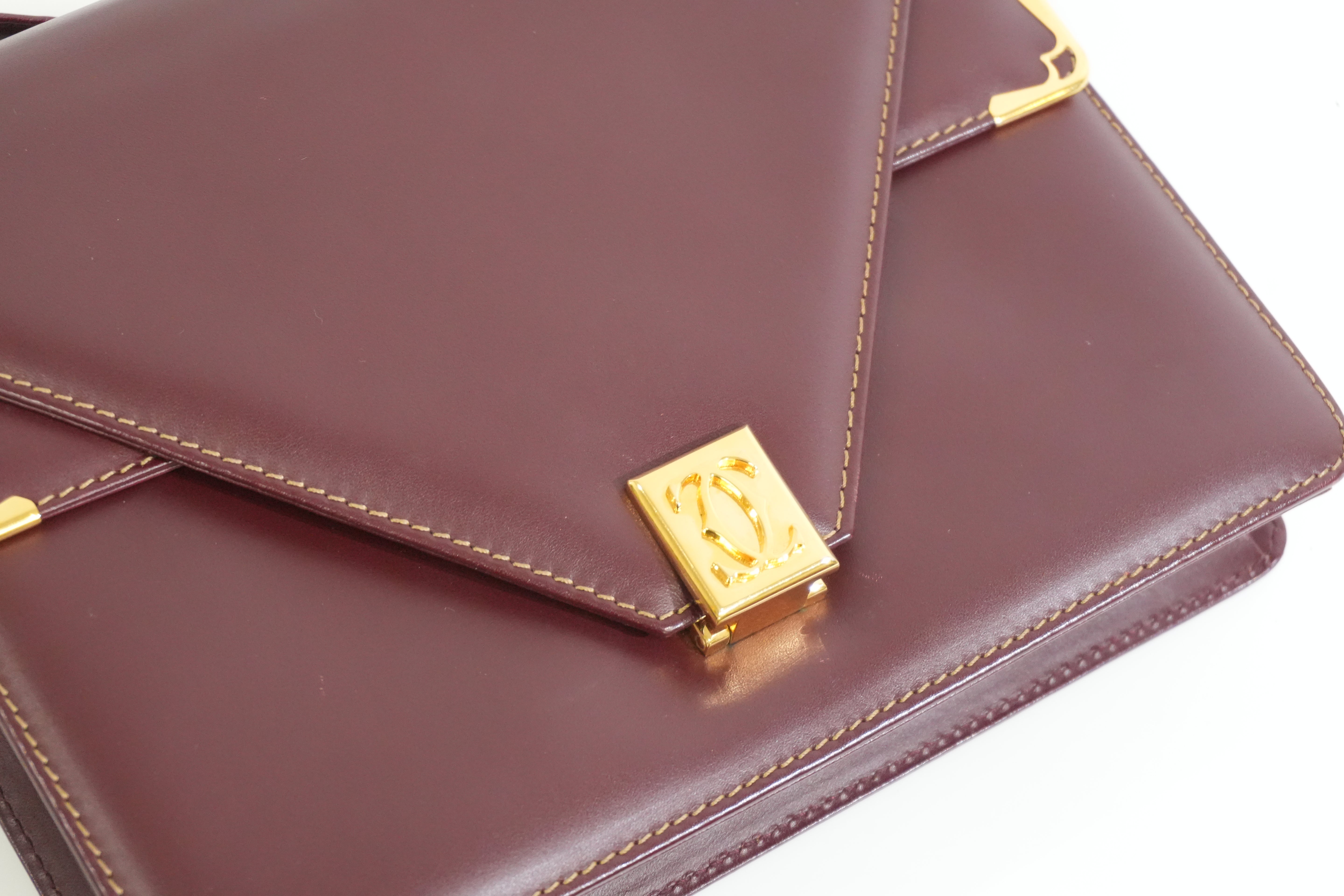 Pre-owned Cartier Crossbody Bag Burgundy