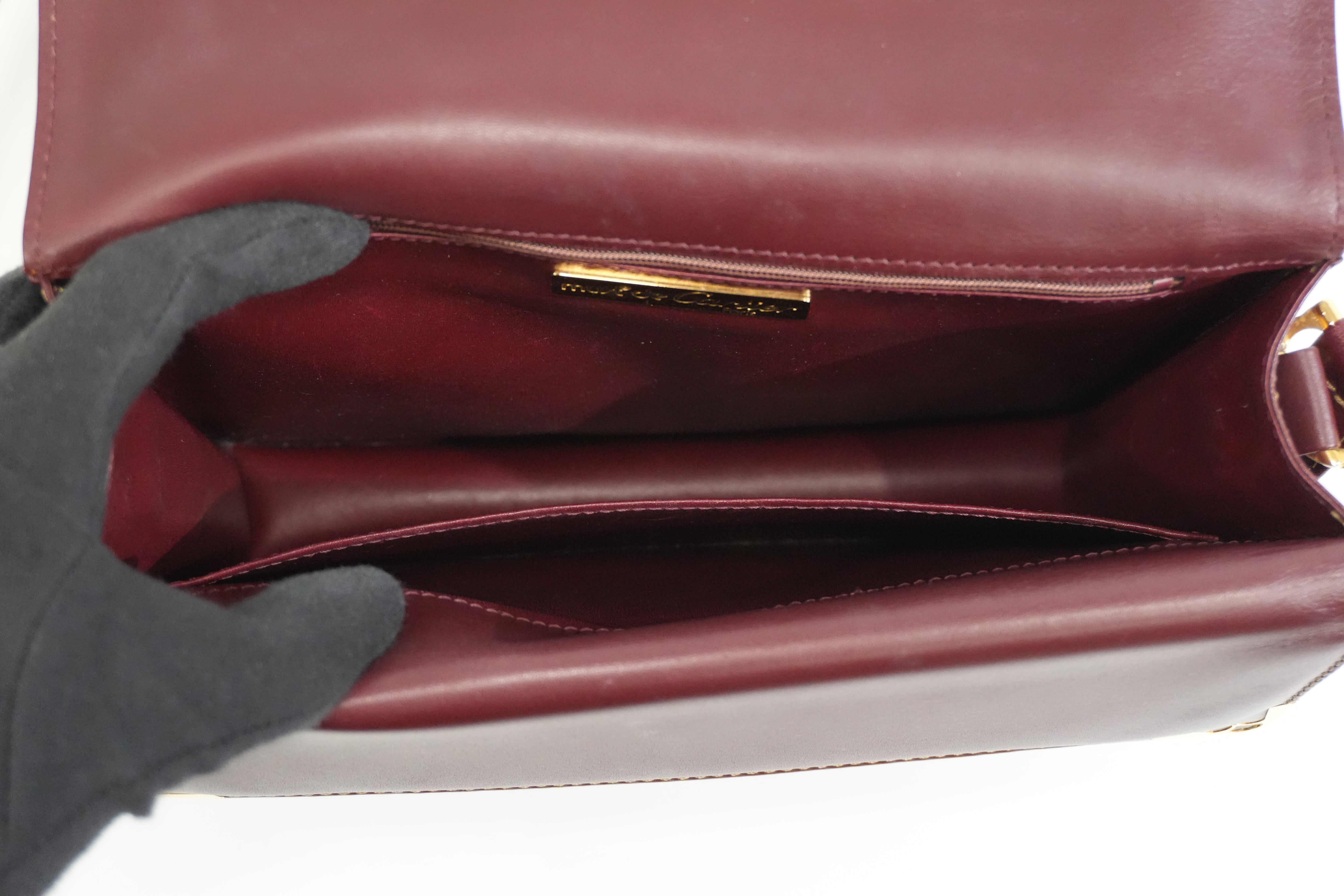 Pre-owned Cartier Crossbody Bag Burgundy