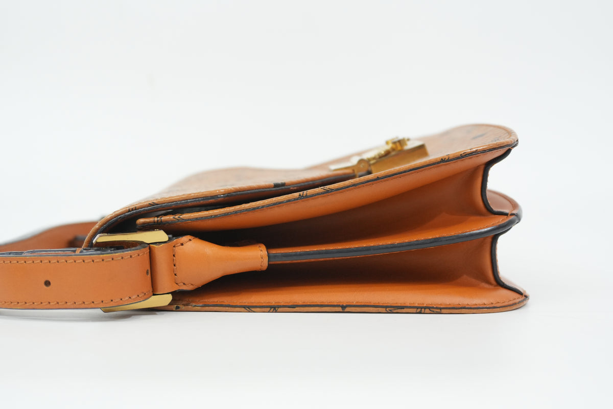 Pre-Owned MCM Visetos Crossbody Cognac