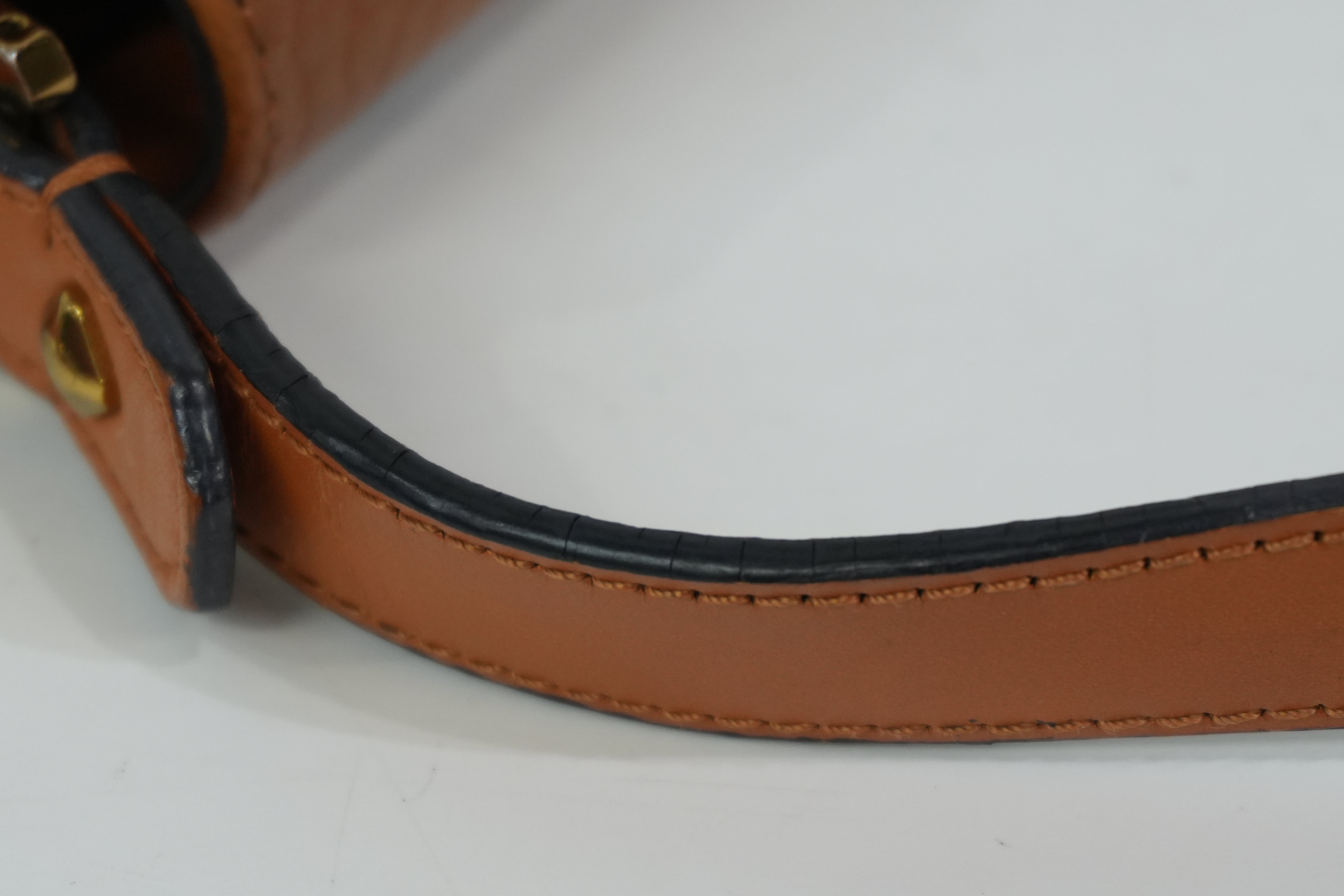 Pre-Owned MCM Visetos Crossbody Cognac