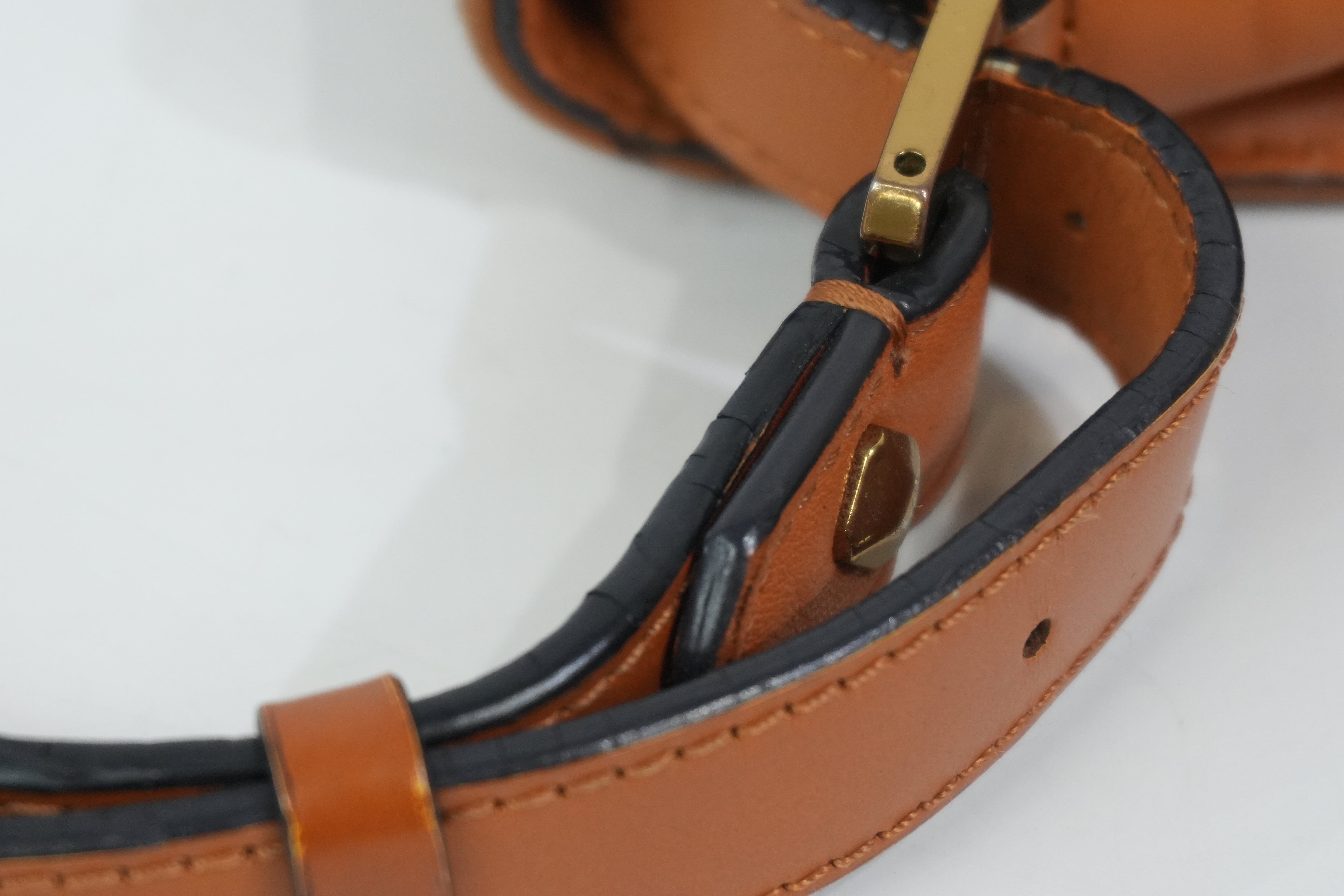 Pre-Owned MCM Visetos Crossbody Cognac