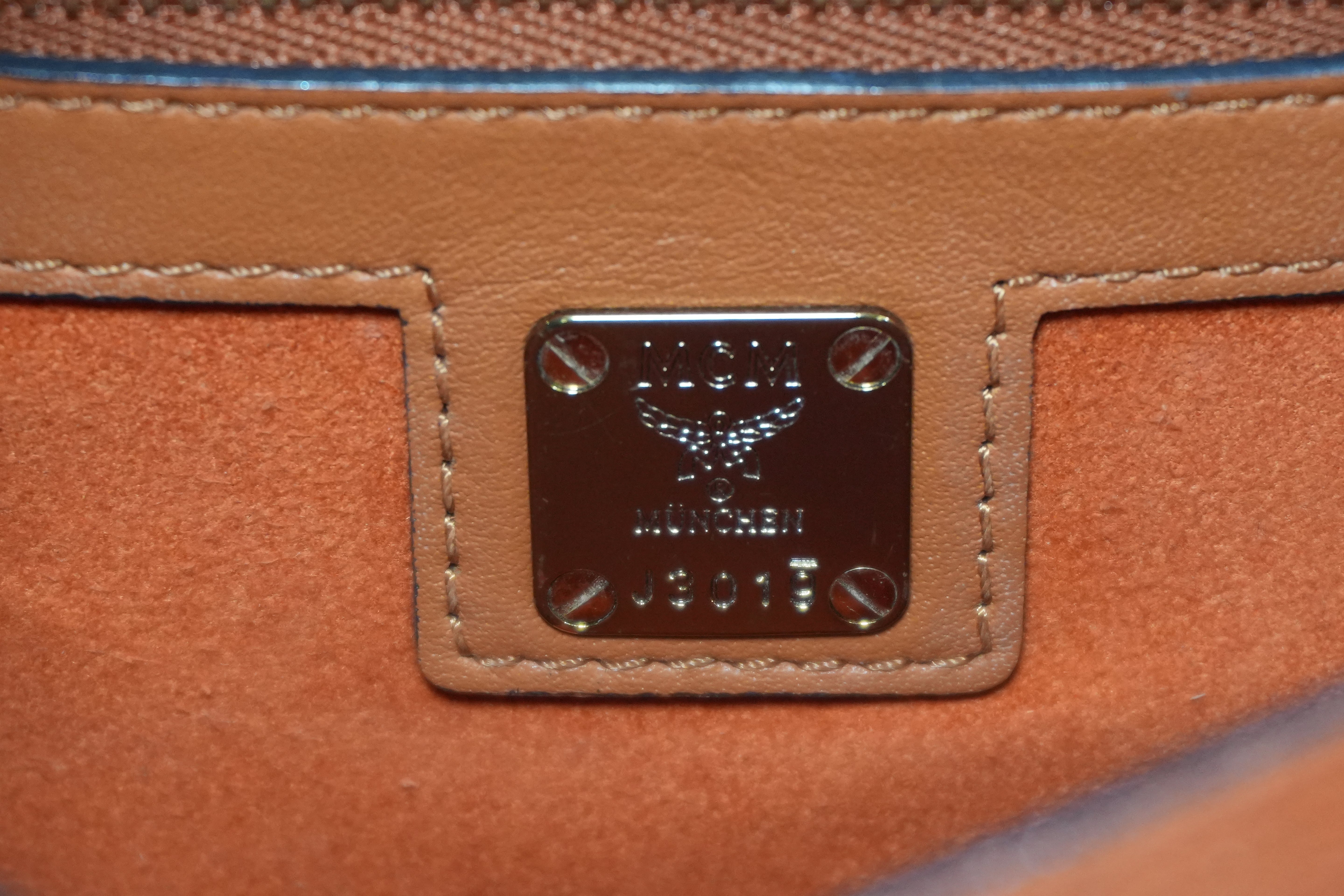 Pre-Owned MCM Visetos Crossbody Cognac