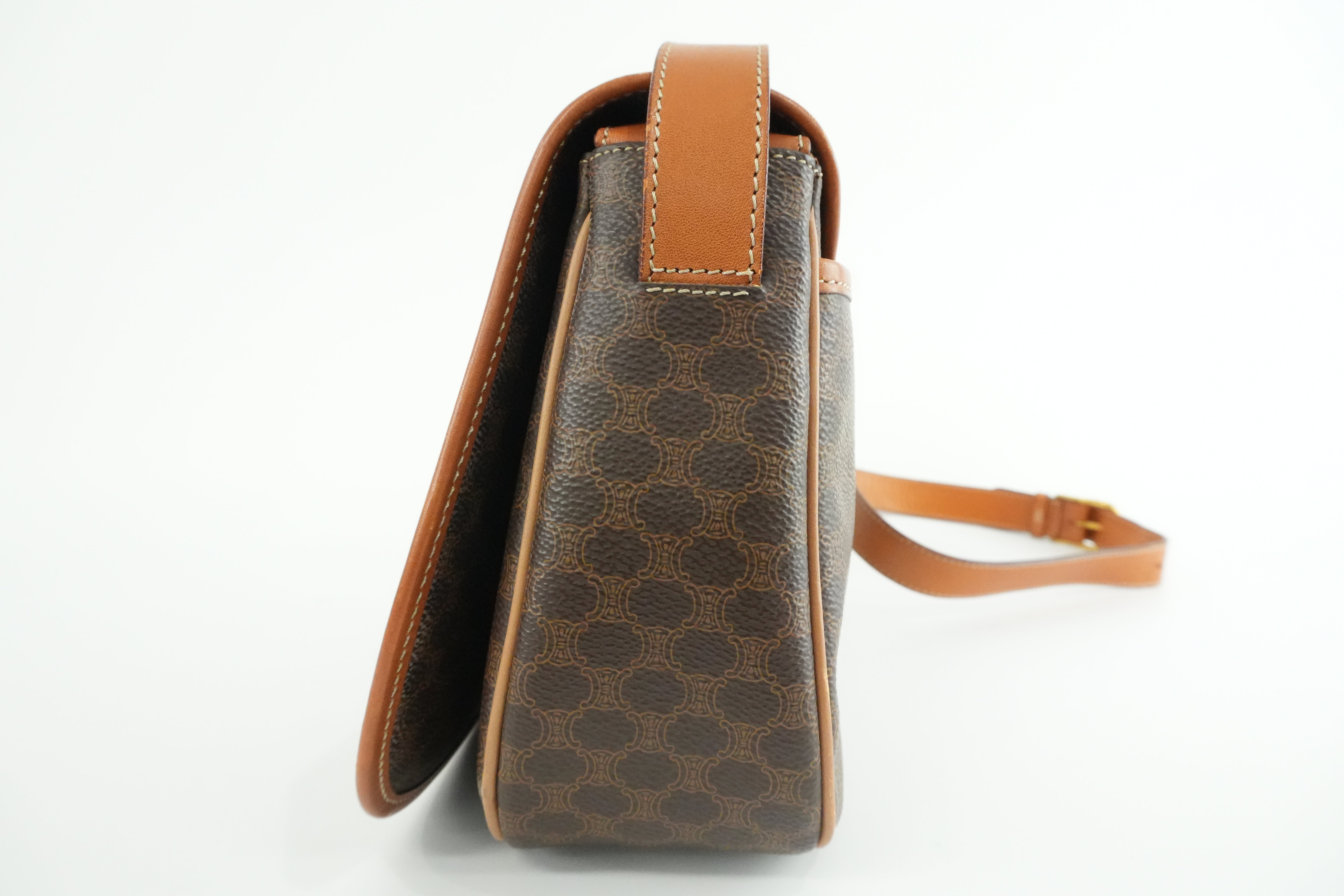 Celine Macadam Crossbody Bag Brown Used