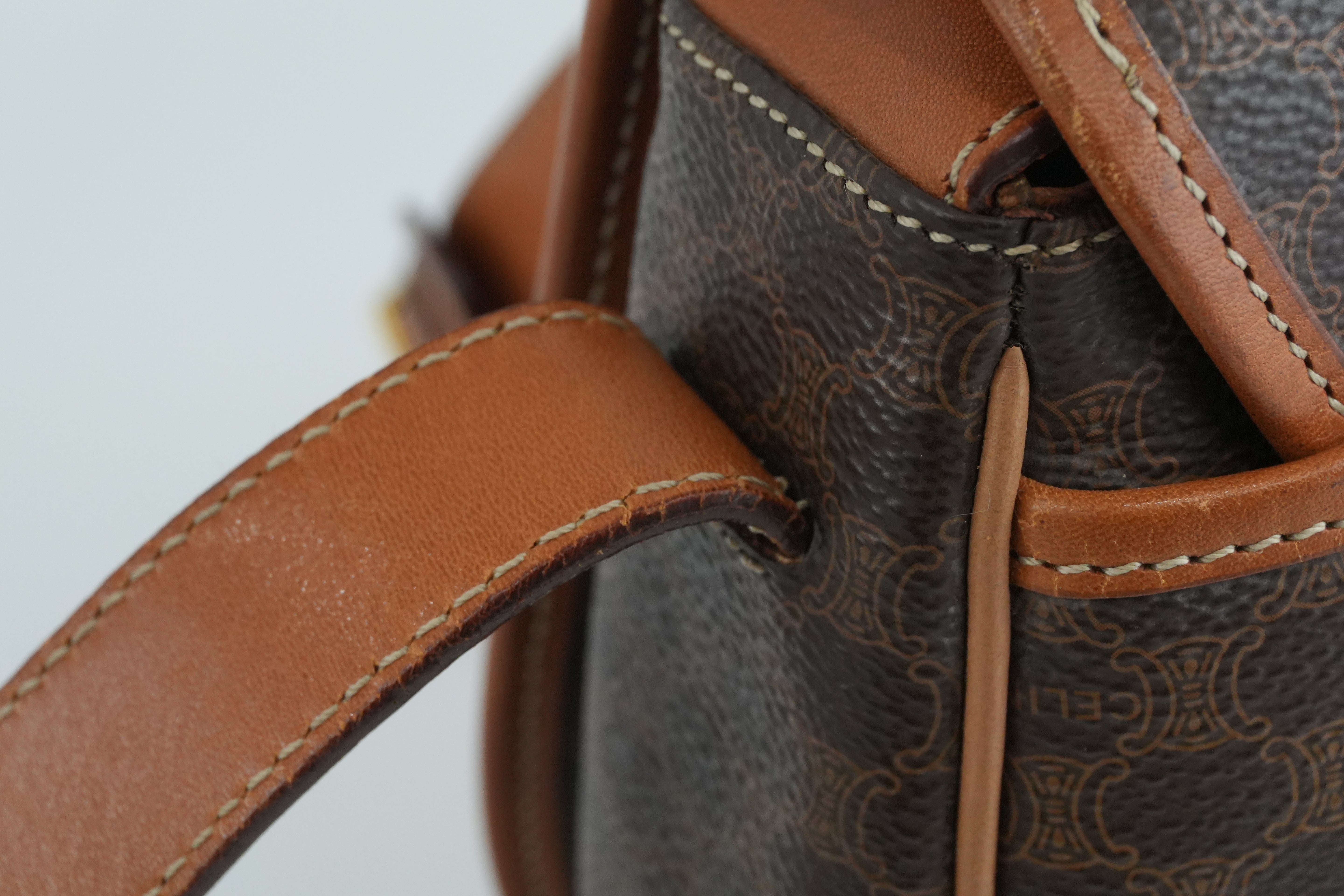 Celine Macadam Crossbody Bag Brown Used