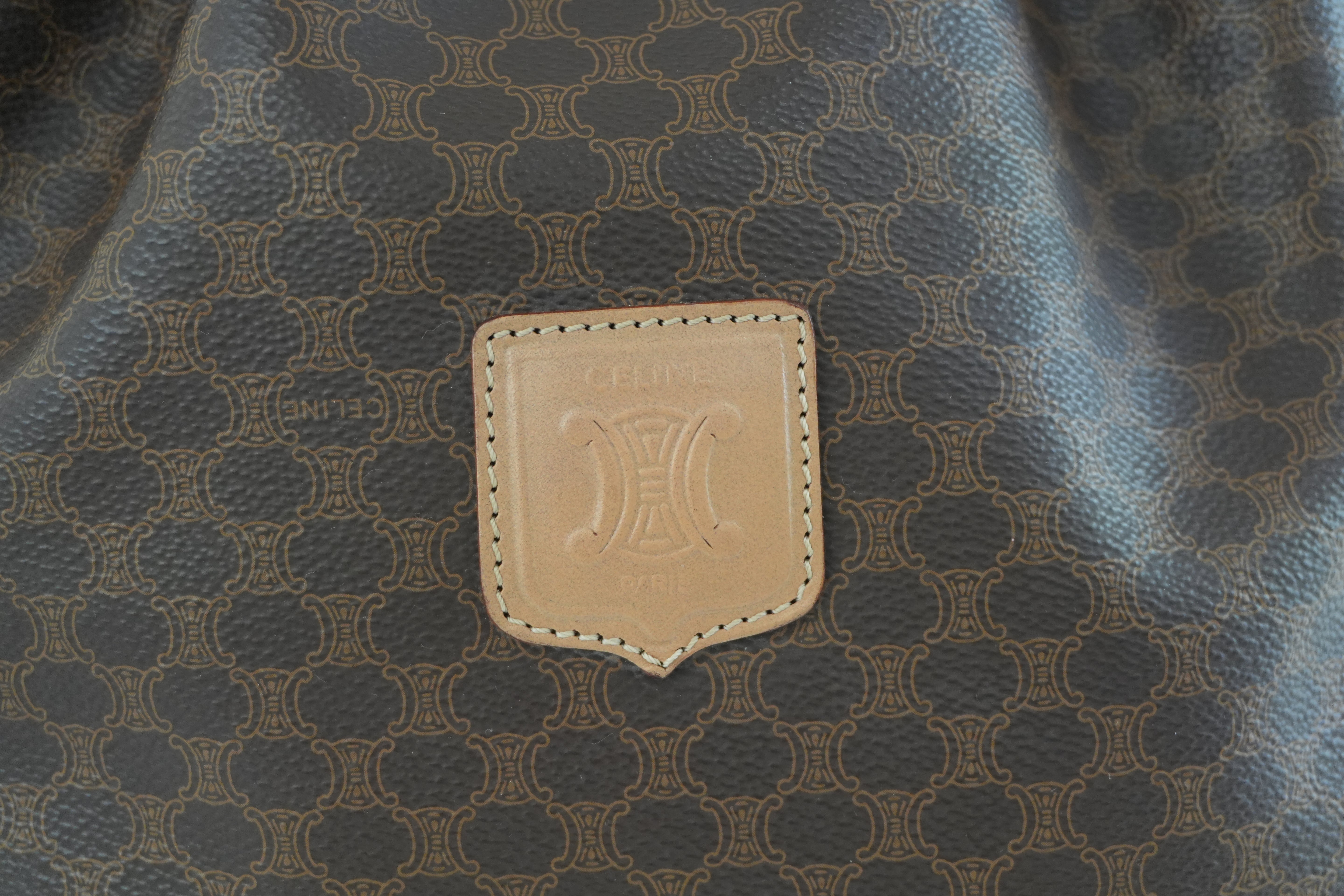 Celine Macadam Bucket Shoulder Bag Brown Used