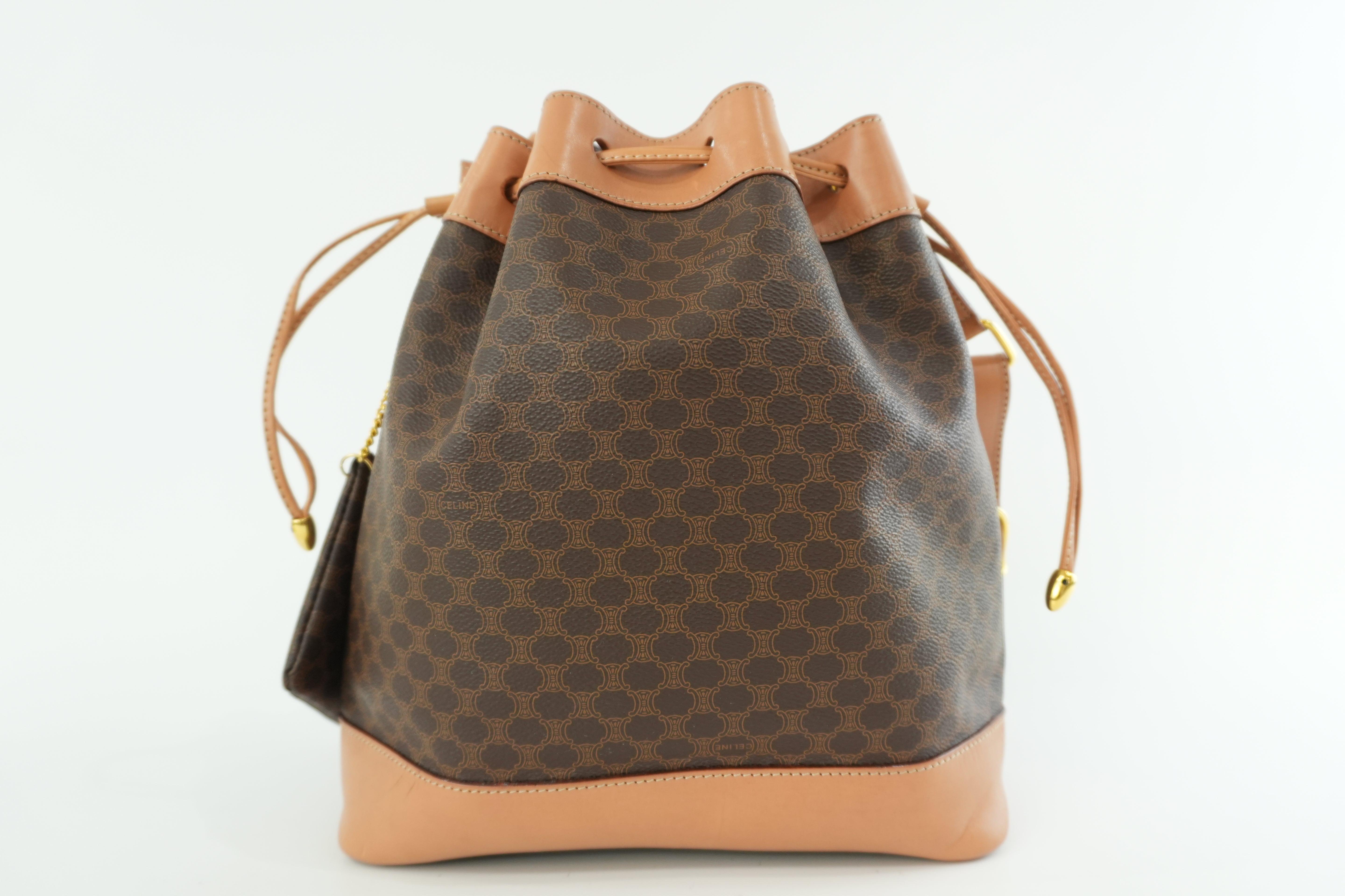 Celine Macadam Bucket Shoulder Bag Brown Used