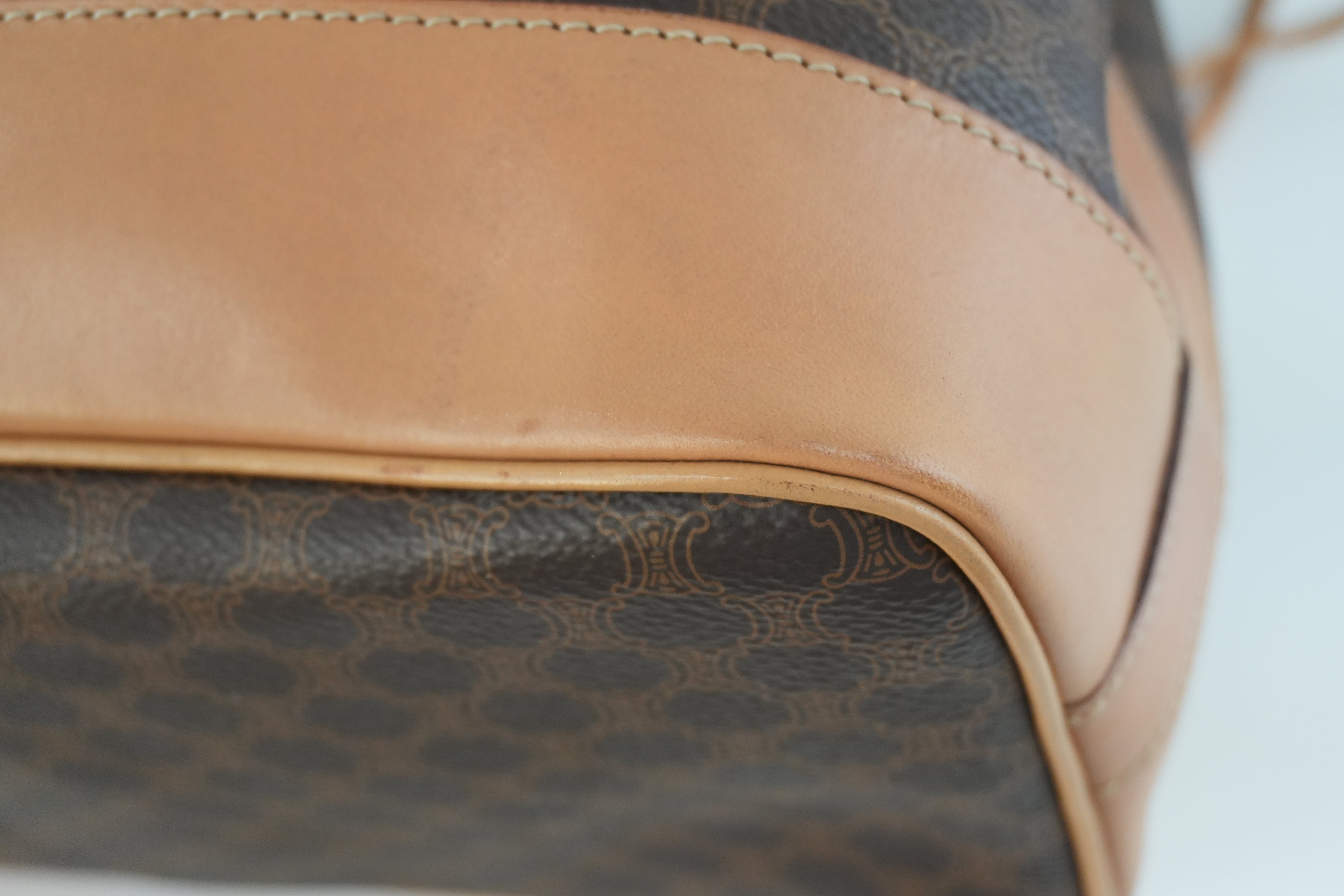 Celine Macadam Bucket Shoulder Bag Brown Used