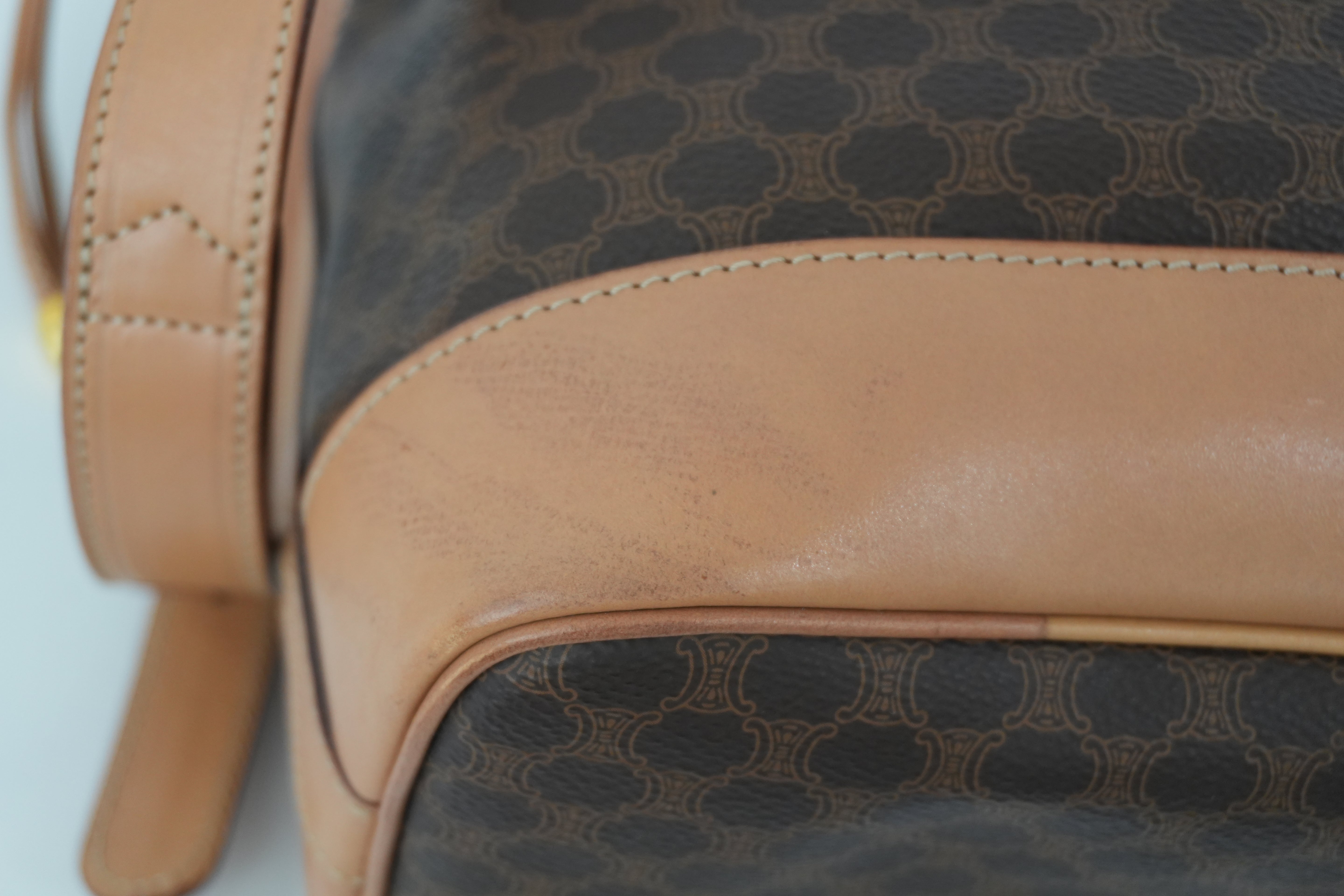 Celine Macadam Bucket Shoulder Bag Brown Used