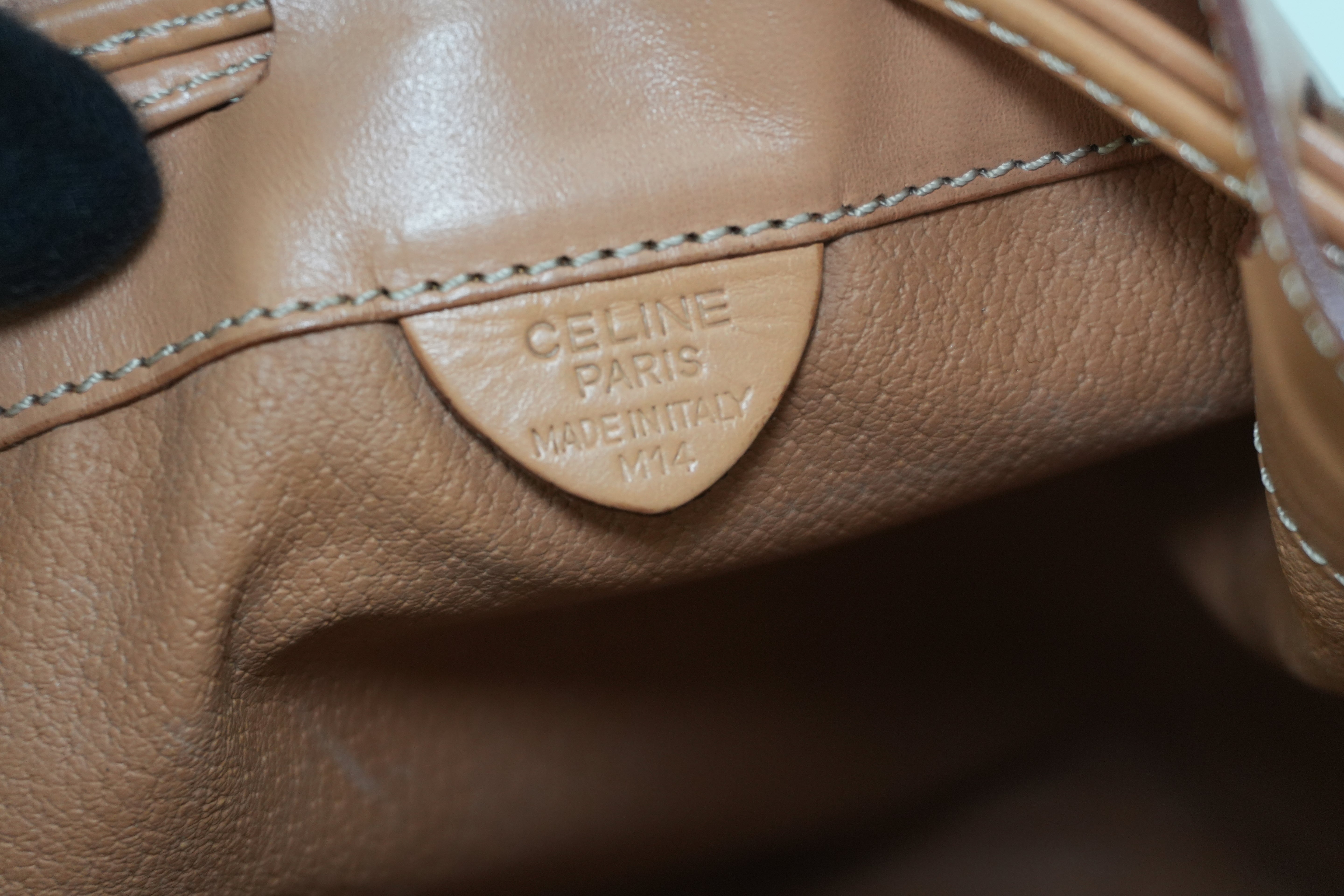 Celine Macadam Bucket Shoulder Bag Brown Used