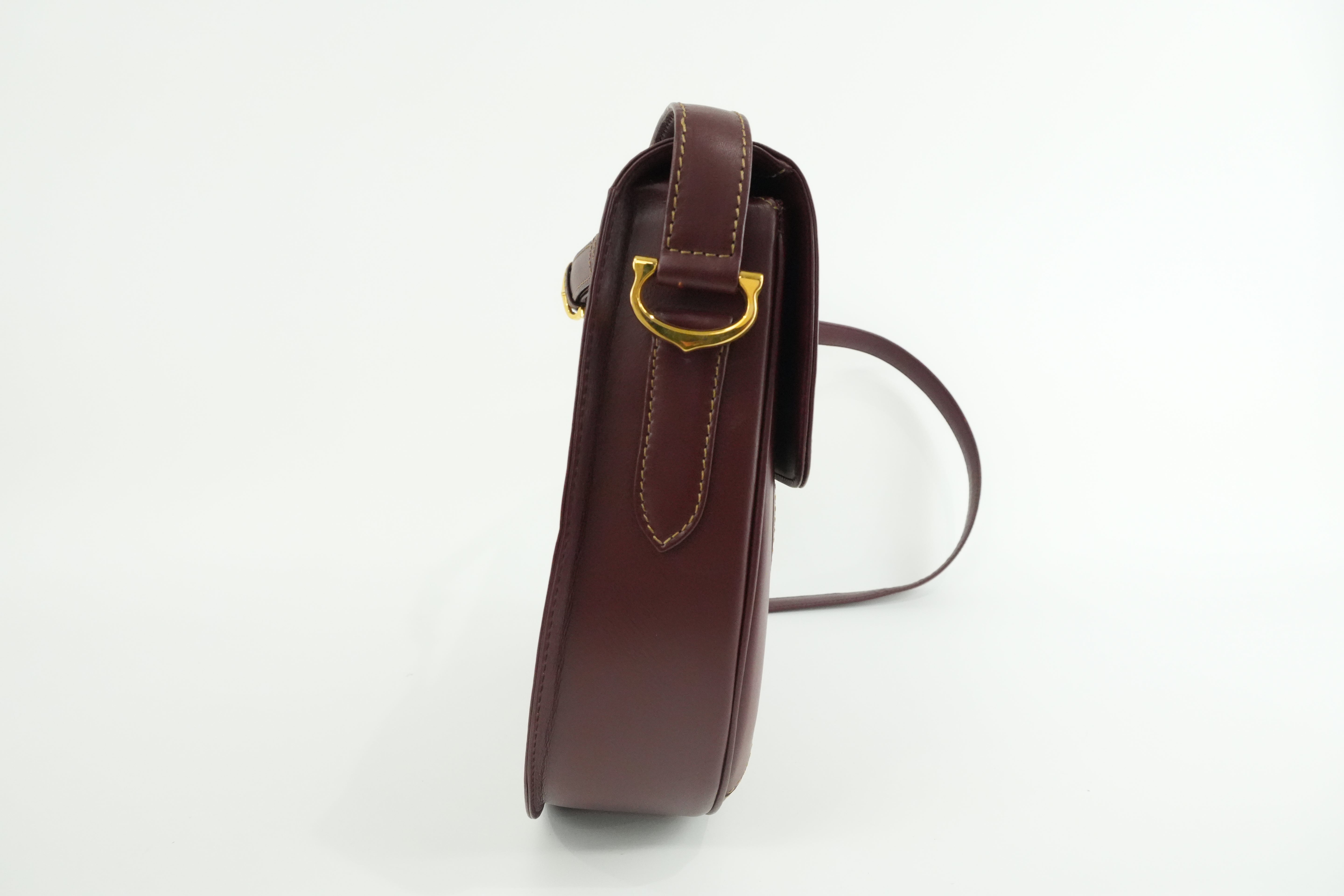 Cartier Crossbody Bag Burgundy Used