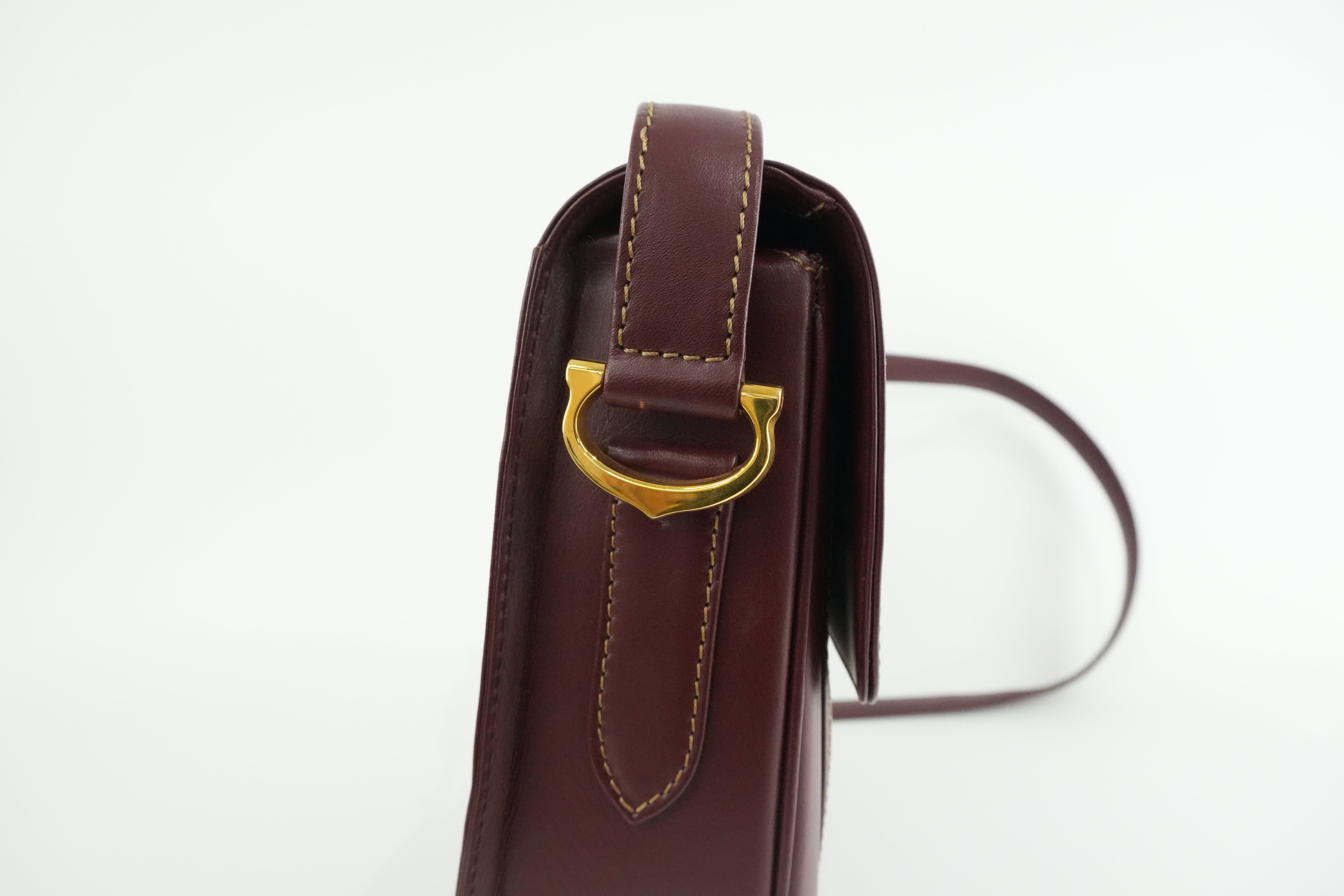 Cartier Crossbody Bag Burgundy Used