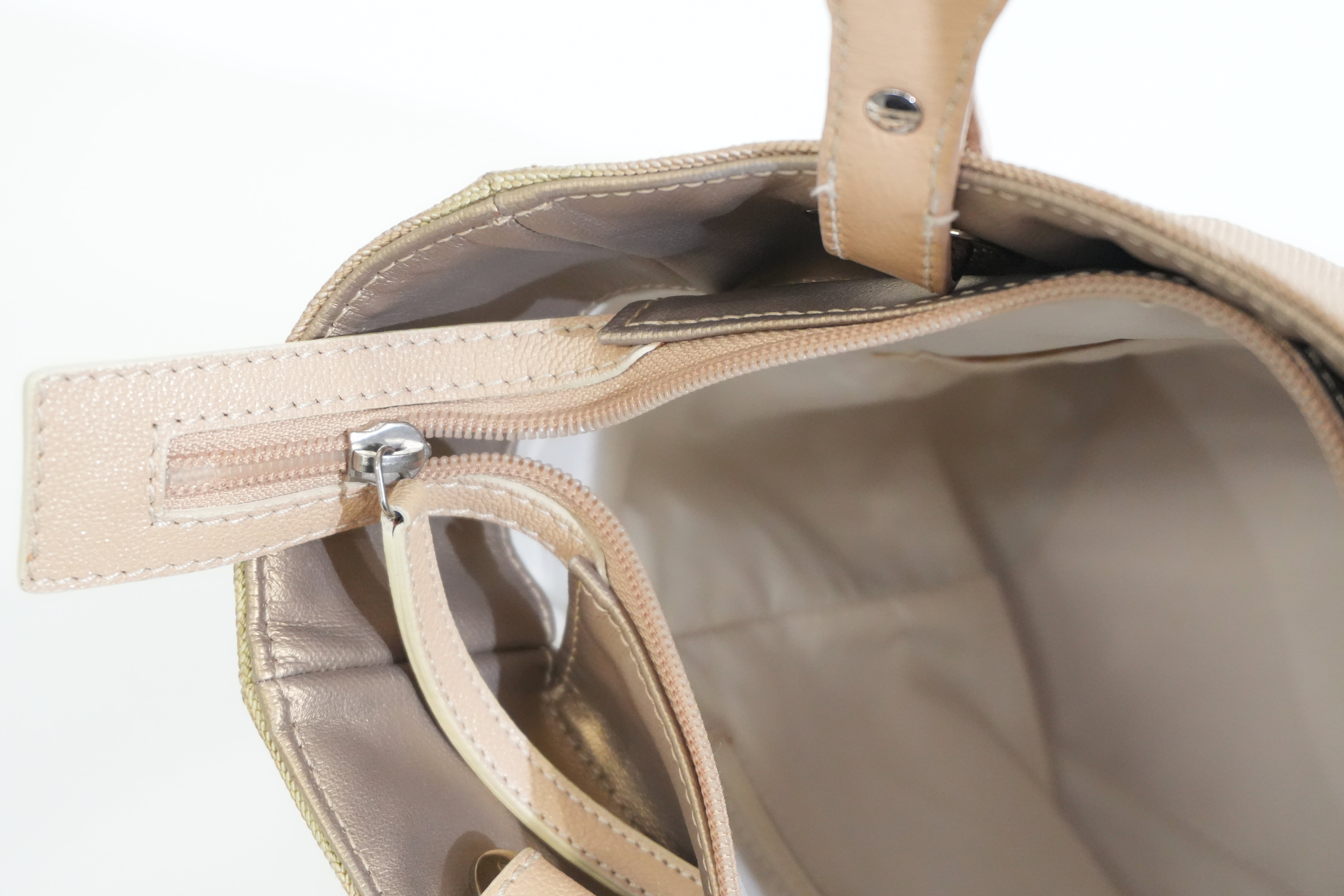 Pre-owned Chanel Paris Biarritz Tote Bag Metallic Gold