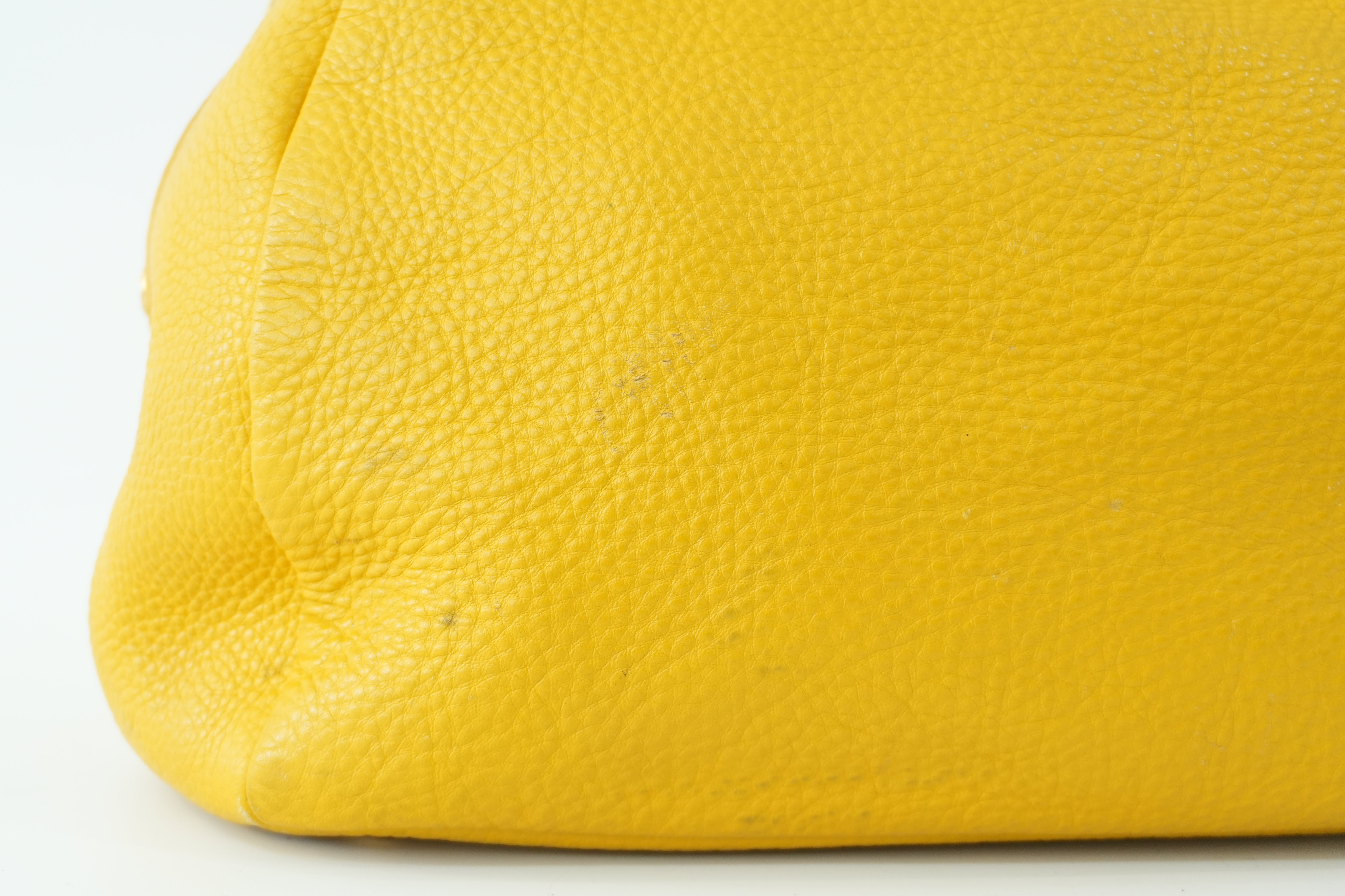 Pre-owned Prada Leather Two Way Shoulder Bag Yellow