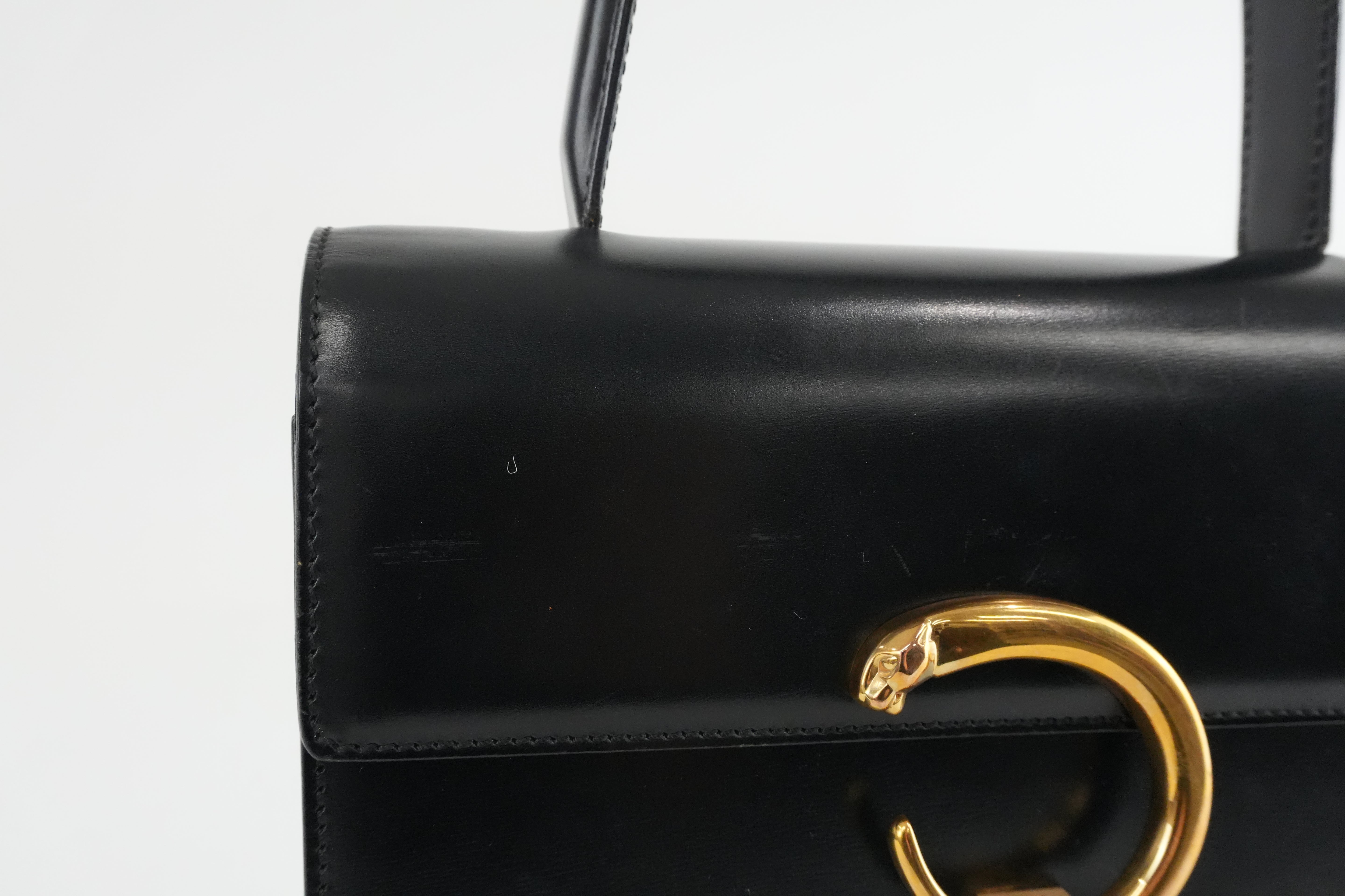 Cartier Panthere Handbag Black Used