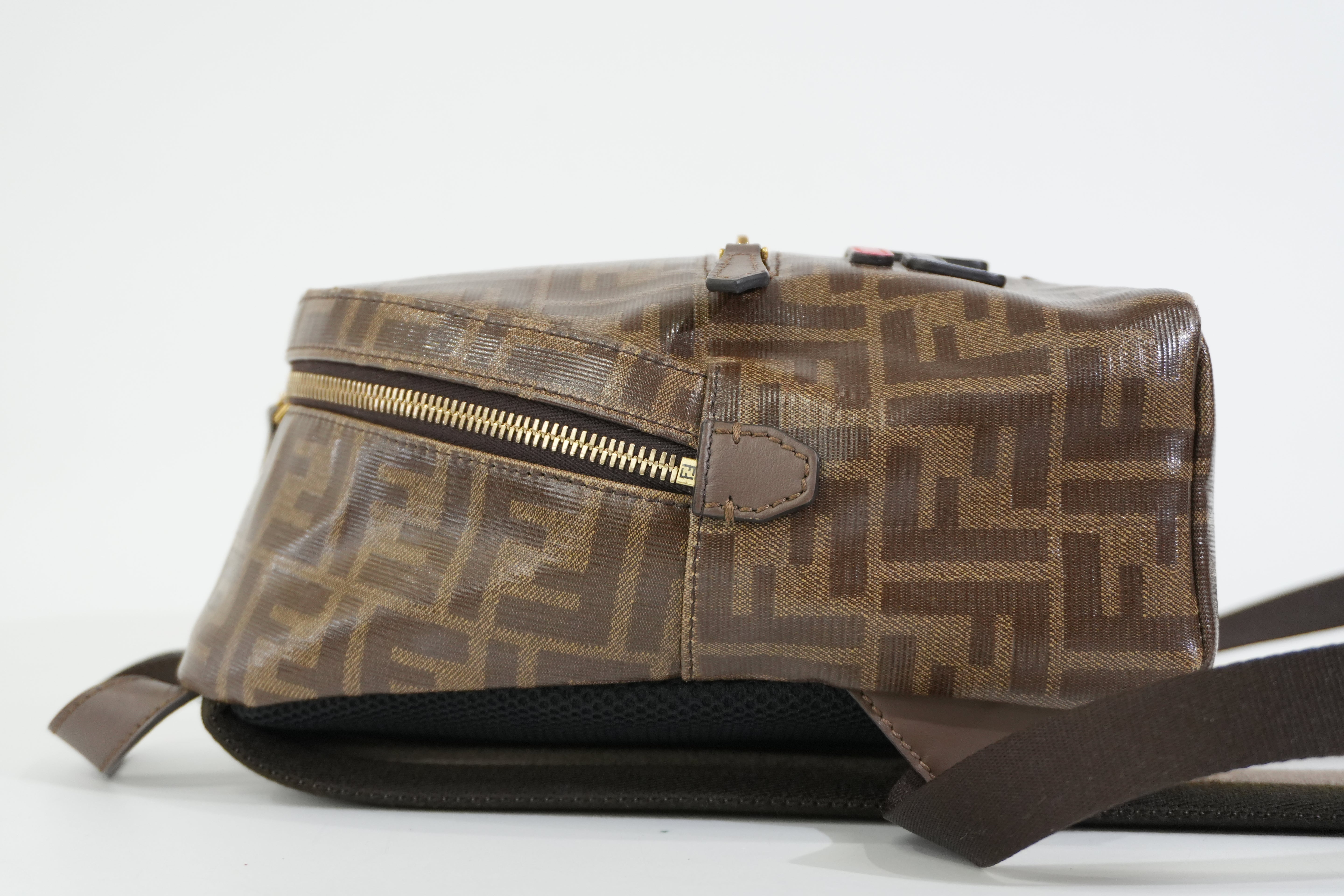 Pre-owned Fendi FILA Mini Mania Zucca Backpack