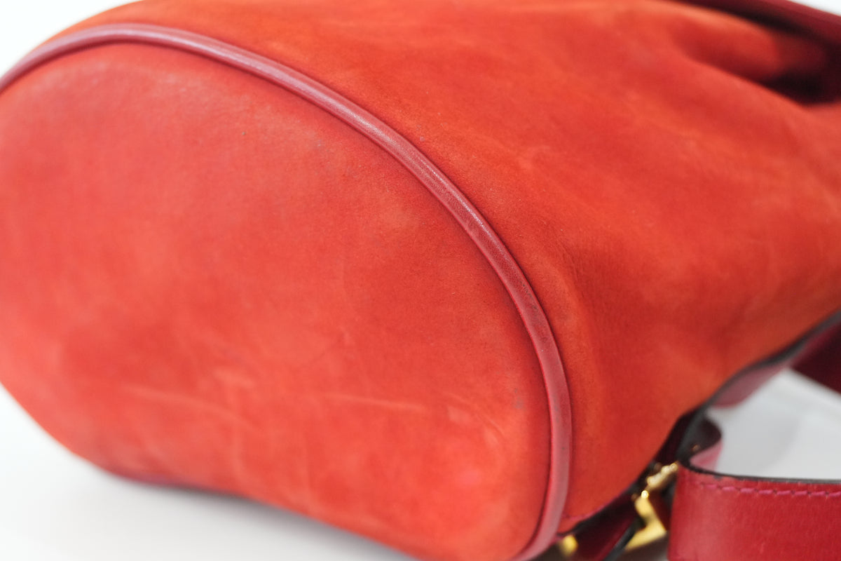 Pre-owned Ferragamo Backpack Red Orange