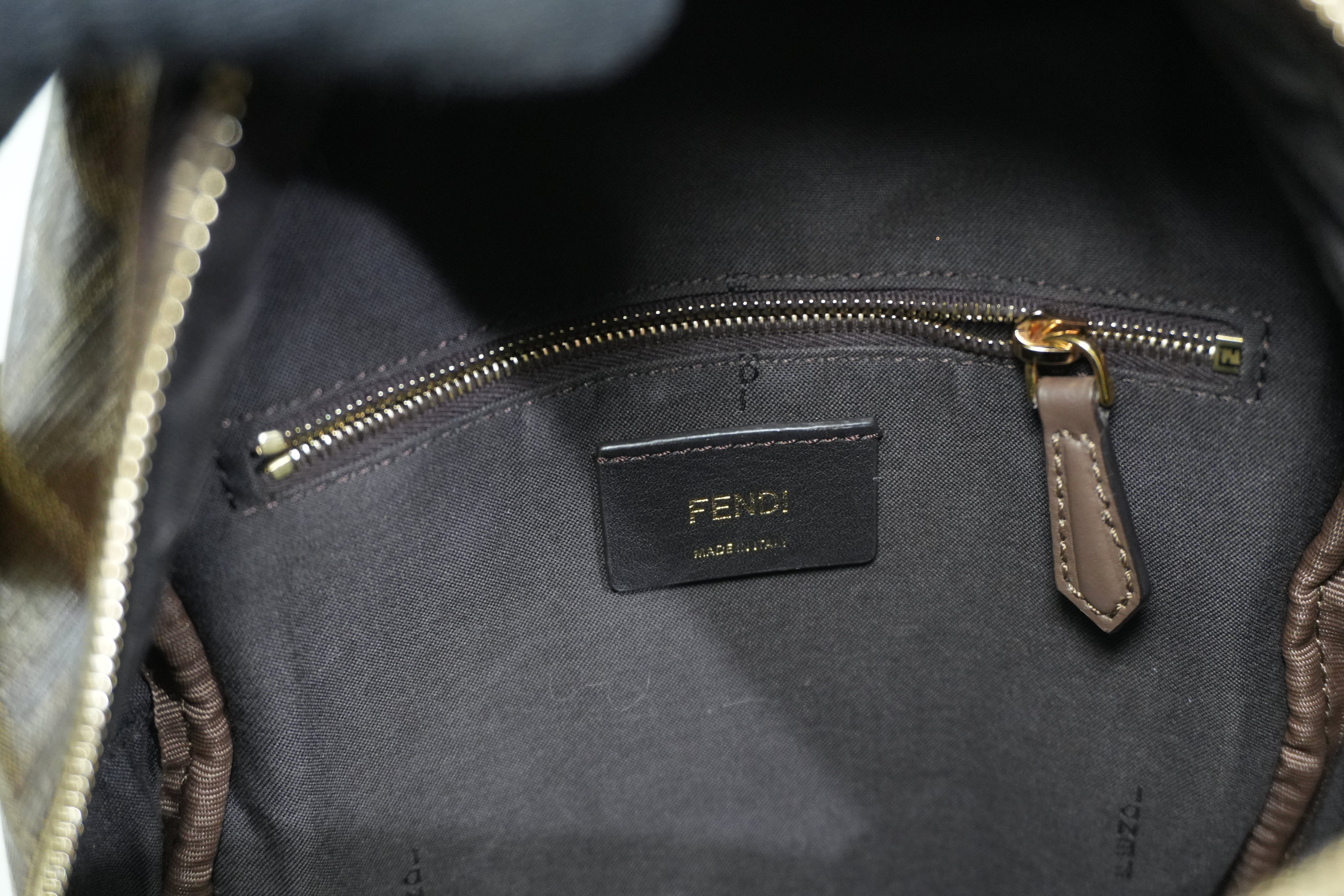 Pre-owned Fendi FILA Mini Mania Zucca Backpack