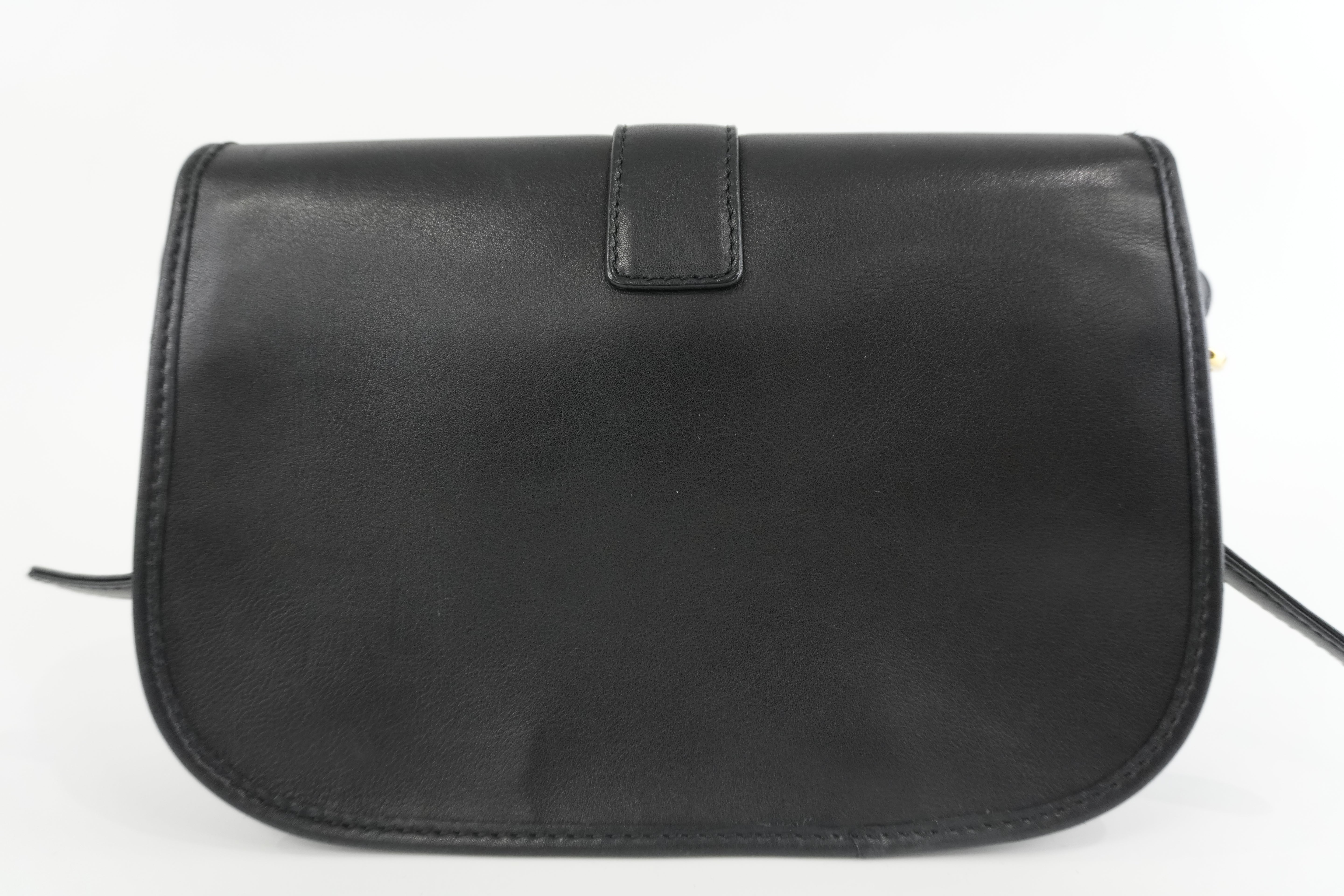 Celine Shoulder Bag Black Leather Used