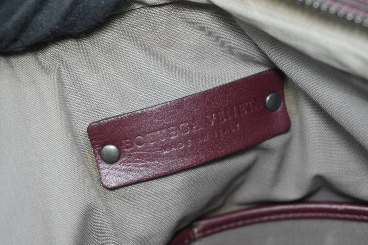 Pre-Owned Bottega Veneta Two-Way Intrecciato Briefcase Burgundy