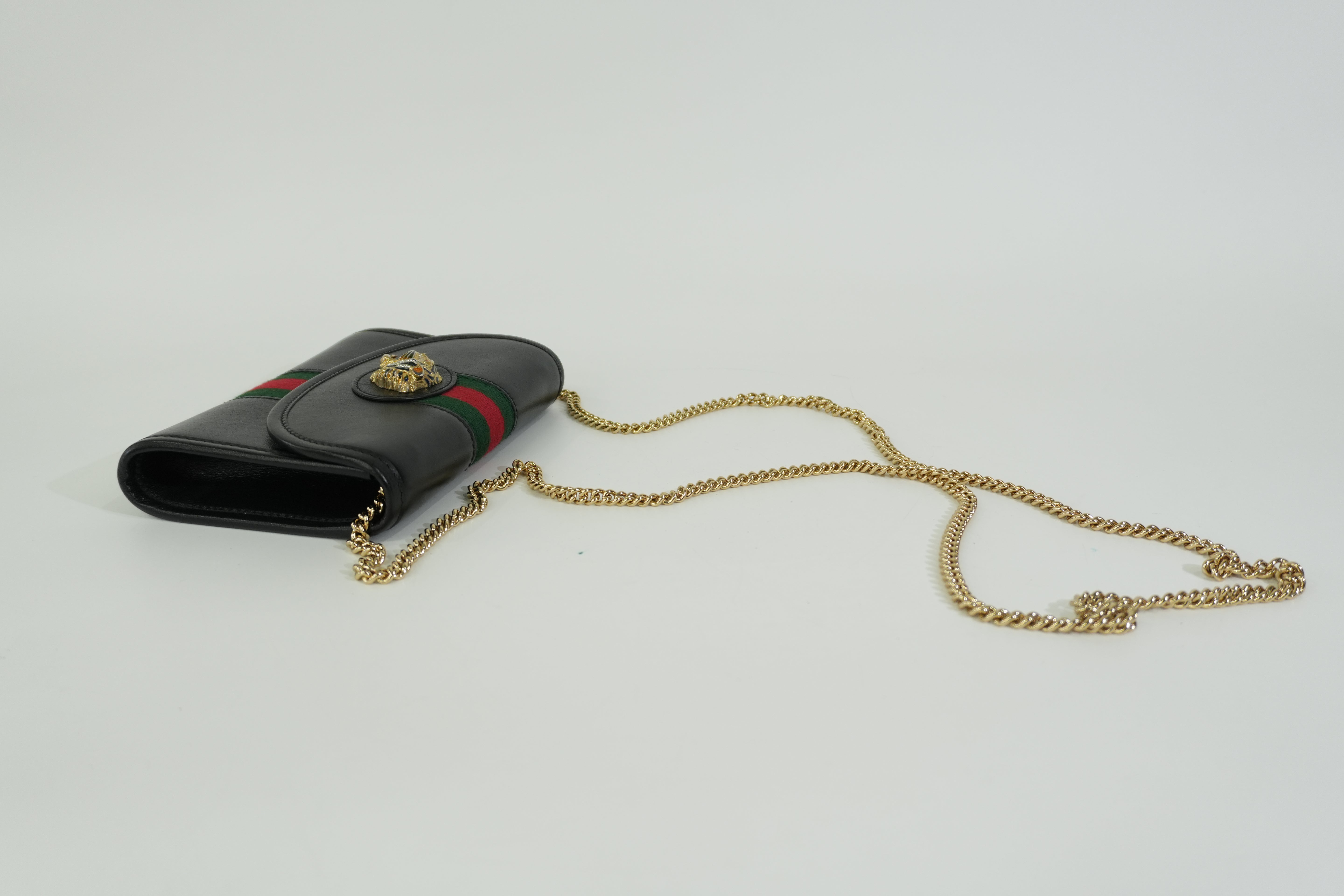 Pre-owned Gucci Rajah Mini Shoulder Bag Black