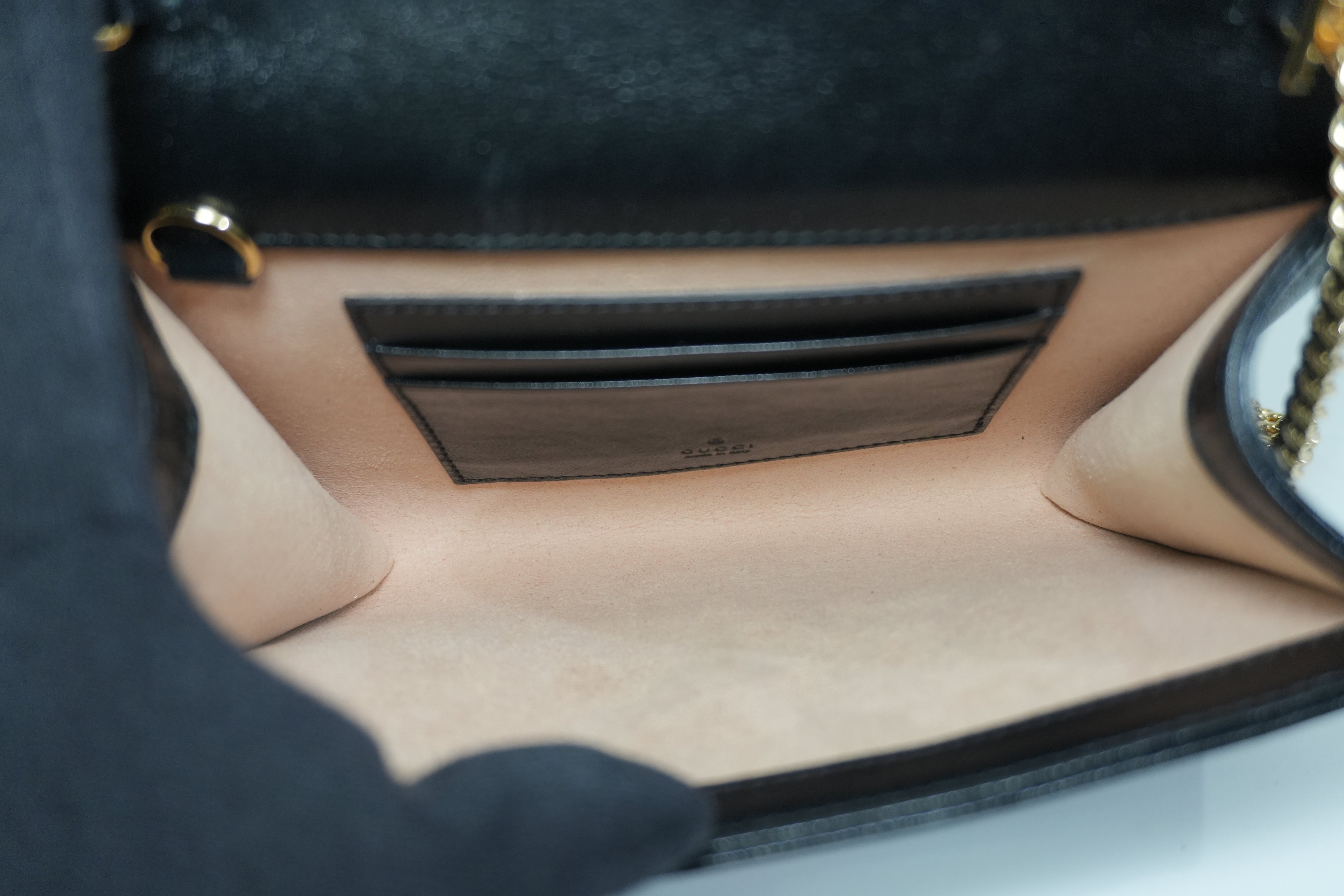 Pre-owned Gucci Rajah Mini Shoulder Bag Black