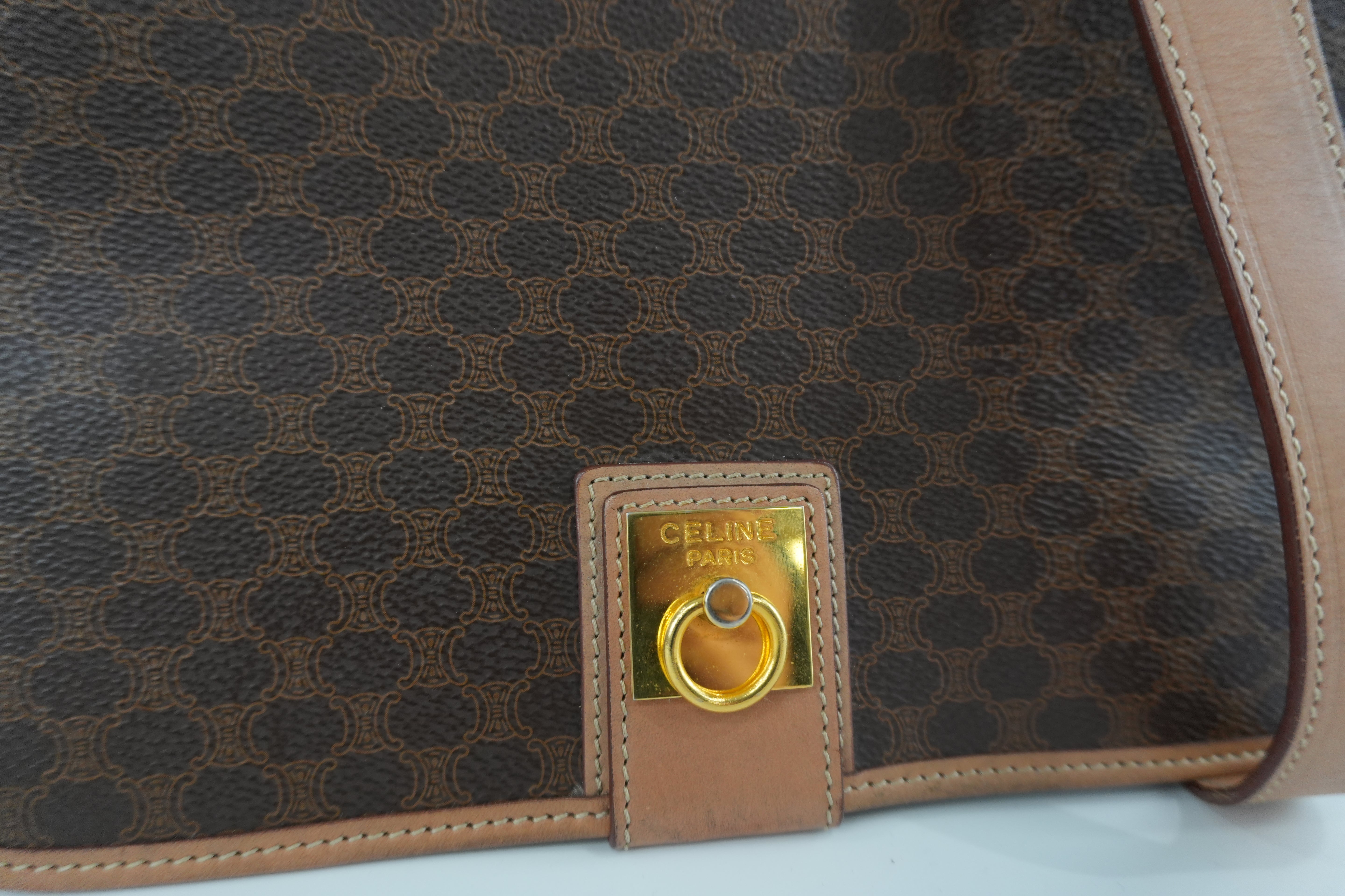 Celine Macadam Shoulder Bag Brown Used