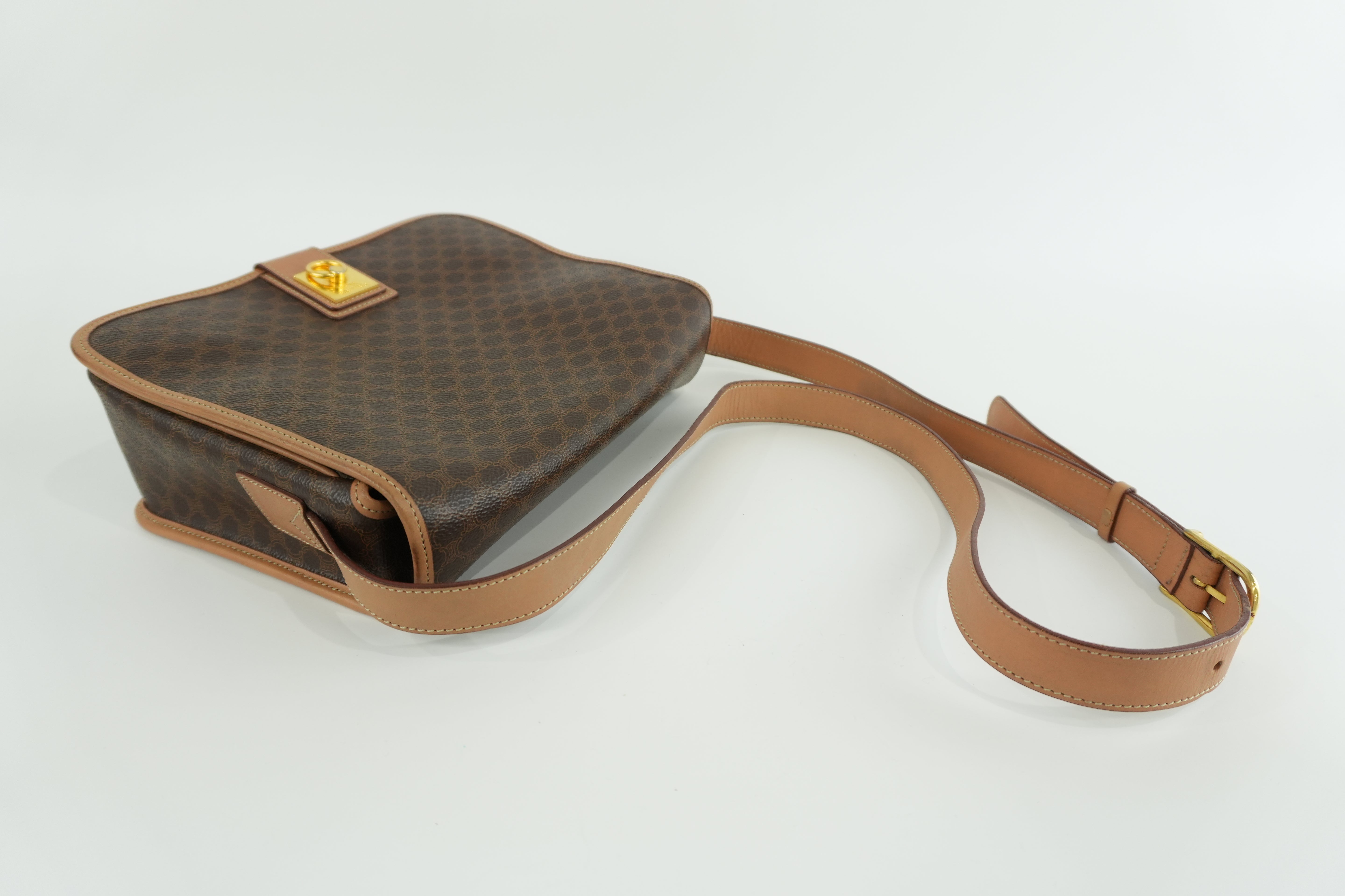 Celine Macadam Shoulder Bag Brown Used