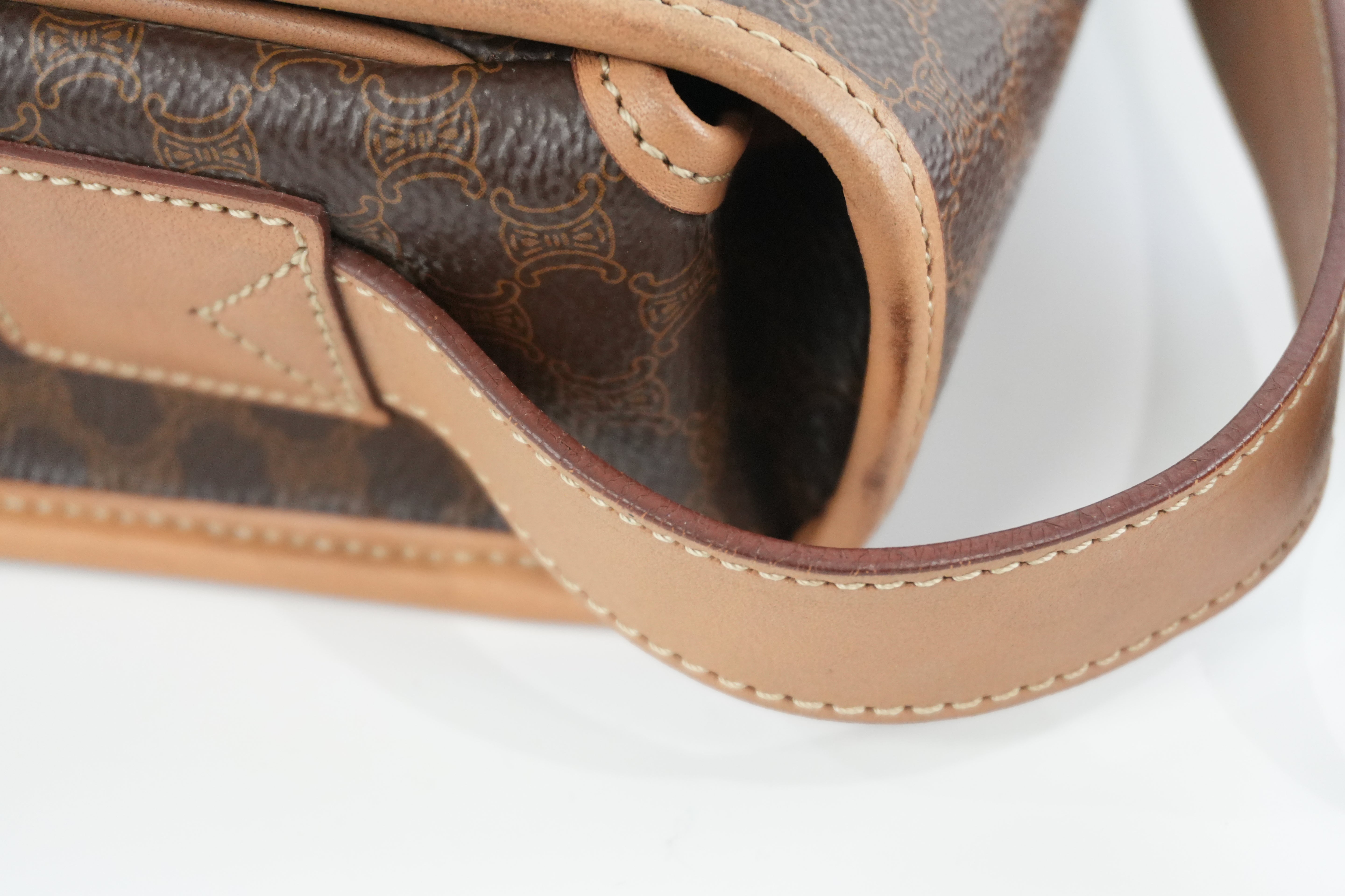 Celine Macadam Shoulder Bag Brown Used