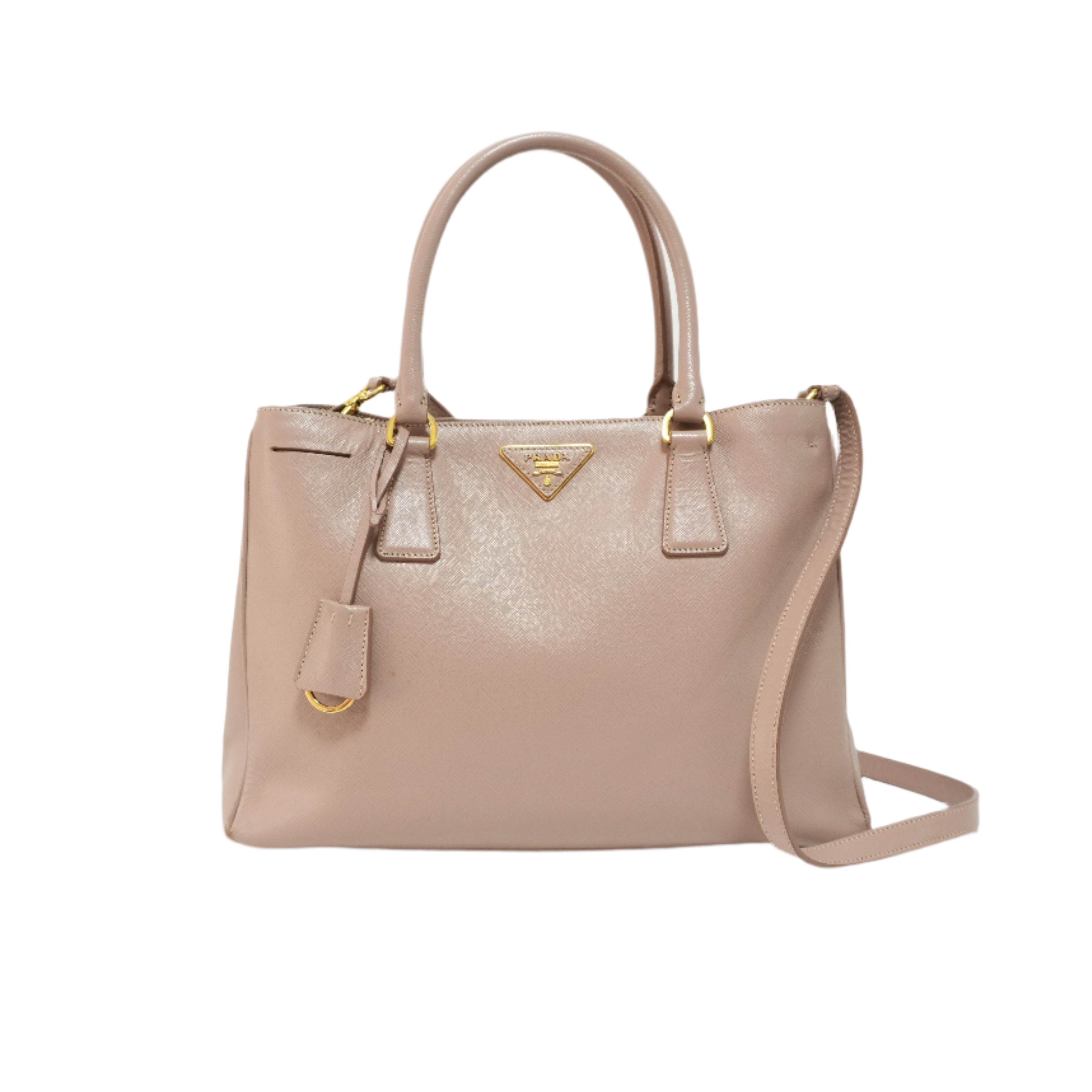 Borsa Prada Saffiano Two Way rosa usata