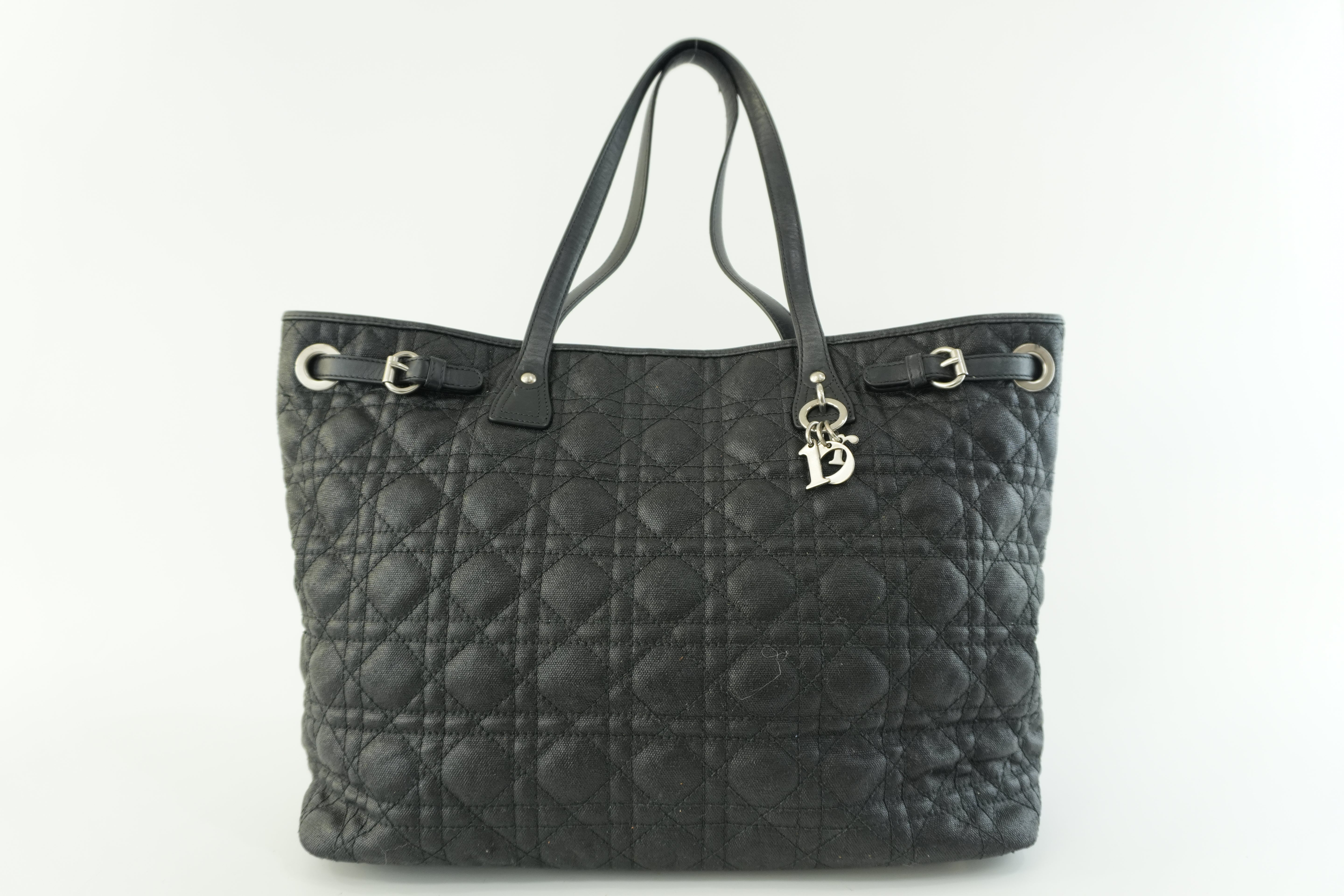 Pre-owned Christian Dior Nylon Panarea Tote Bag Black Used