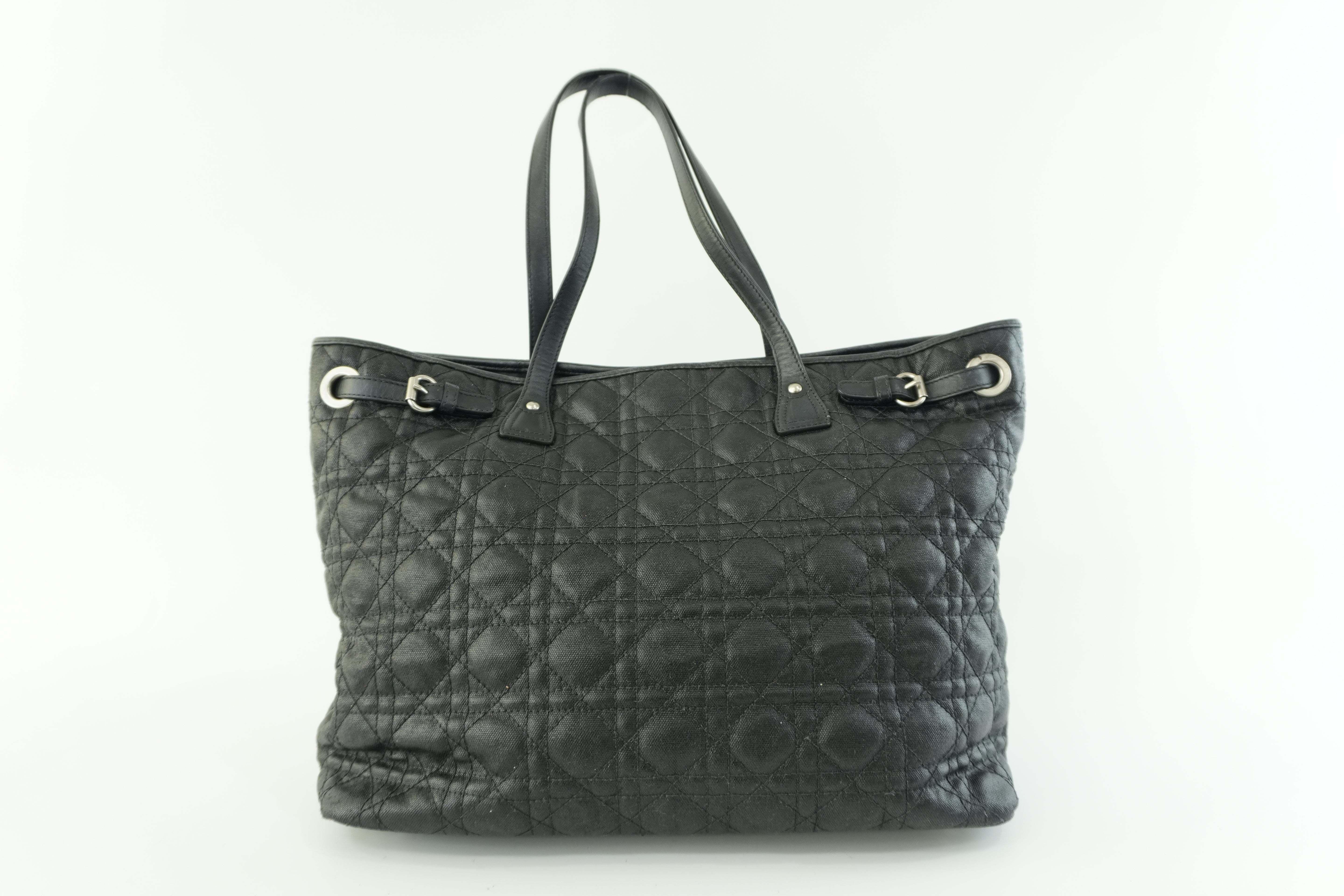 Pre-owned Christian Dior Nylon Panarea Tote Bag Black Used