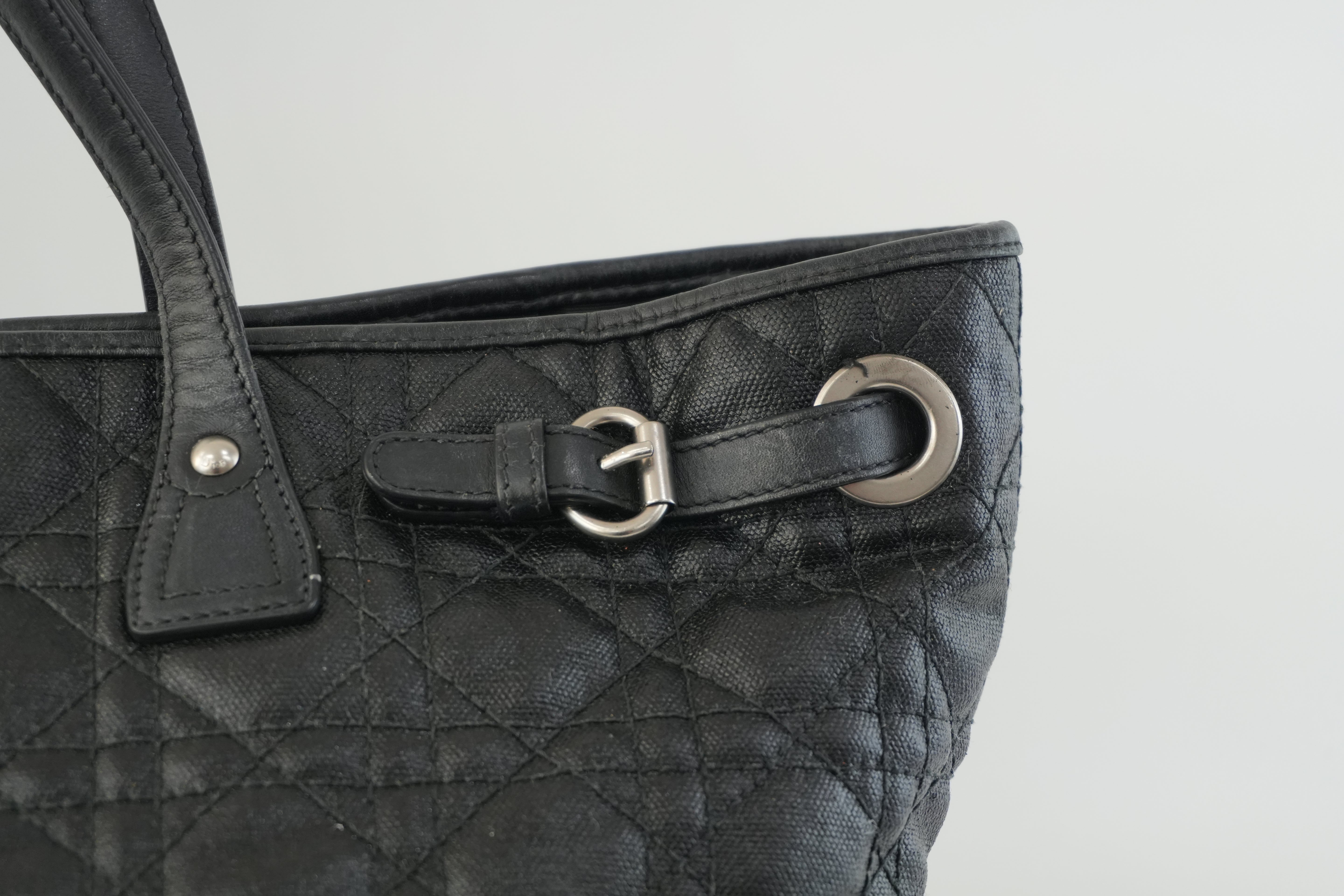 Pre-owned Christian Dior Nylon Panarea Tote Bag Black Used