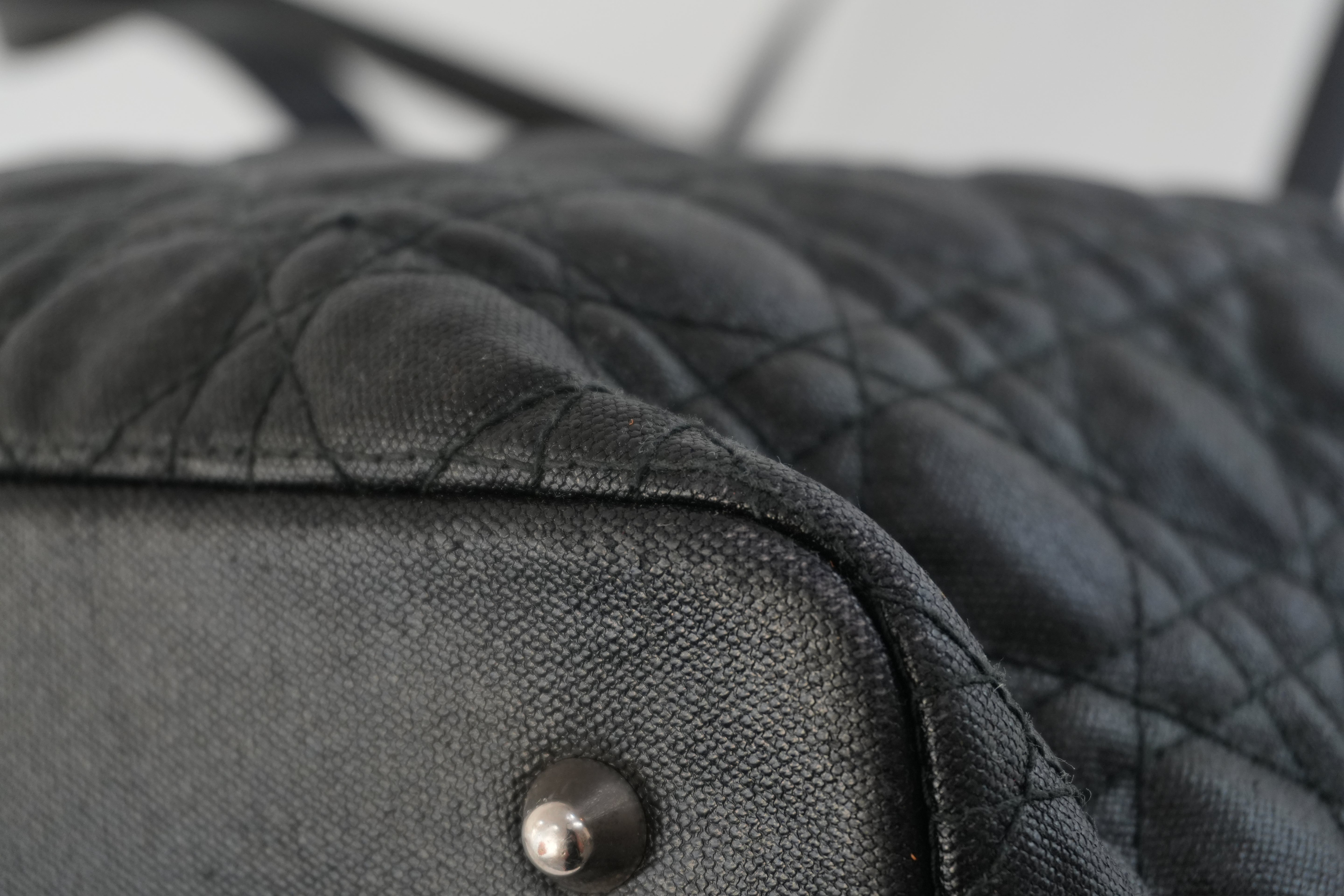 Pre-owned Christian Dior Nylon Panarea Tote Bag Black Used