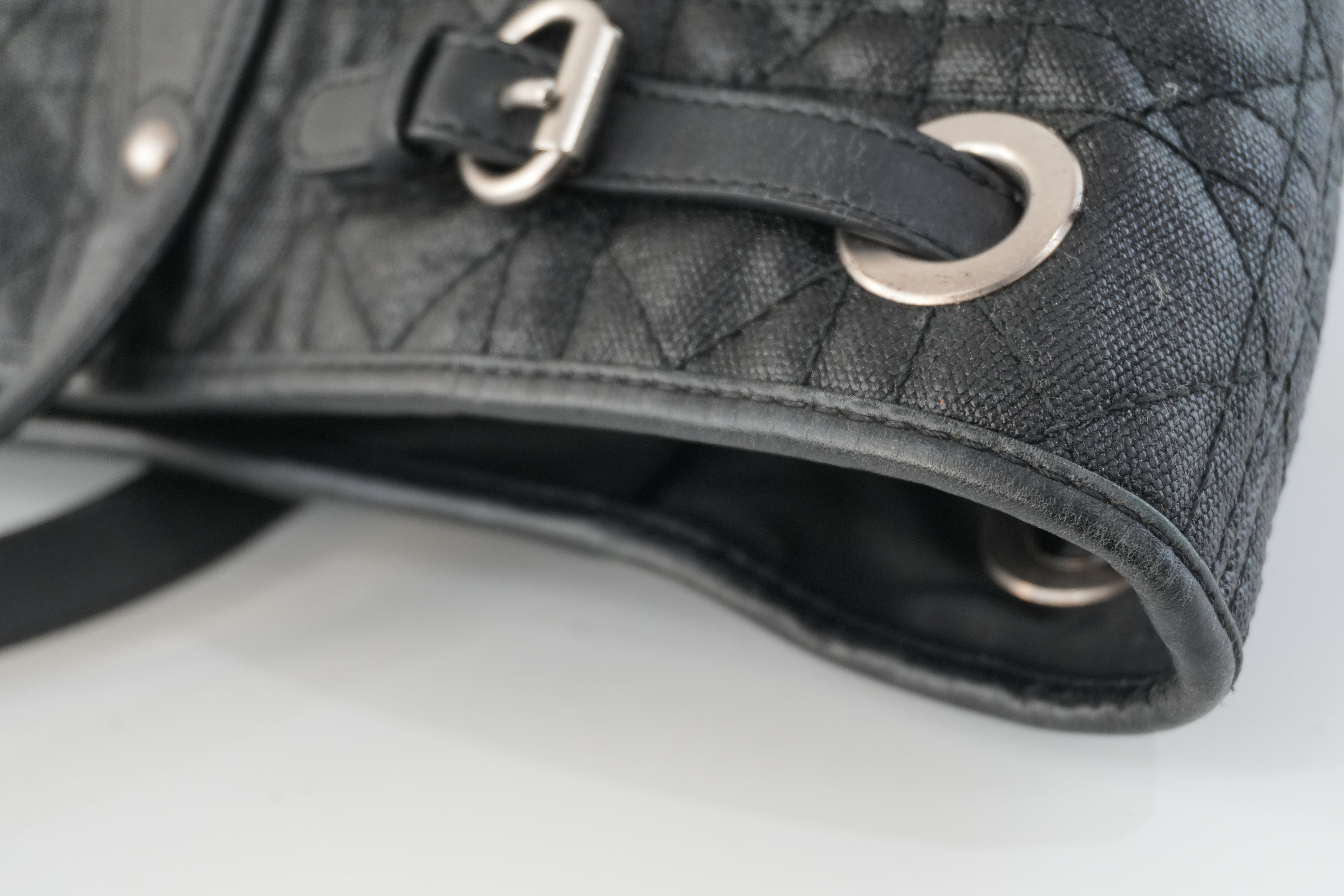 Pre-owned Christian Dior Nylon Panarea Tote Bag Black Used