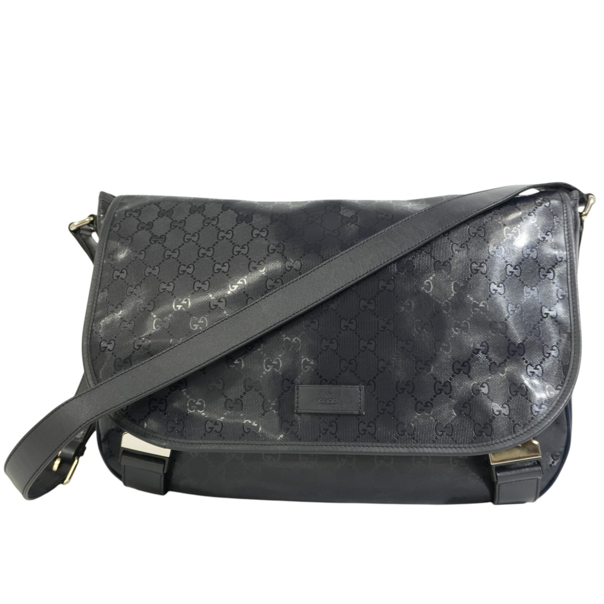Pre-owned Gucci Guccisima Messenger Bag Navy Blue